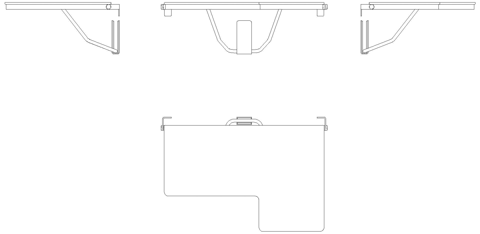 HEWI Duschklappsitz, L-förmig (USA), li, Edelstahl,B:31 7/8 inch,T:22 13/16 inch