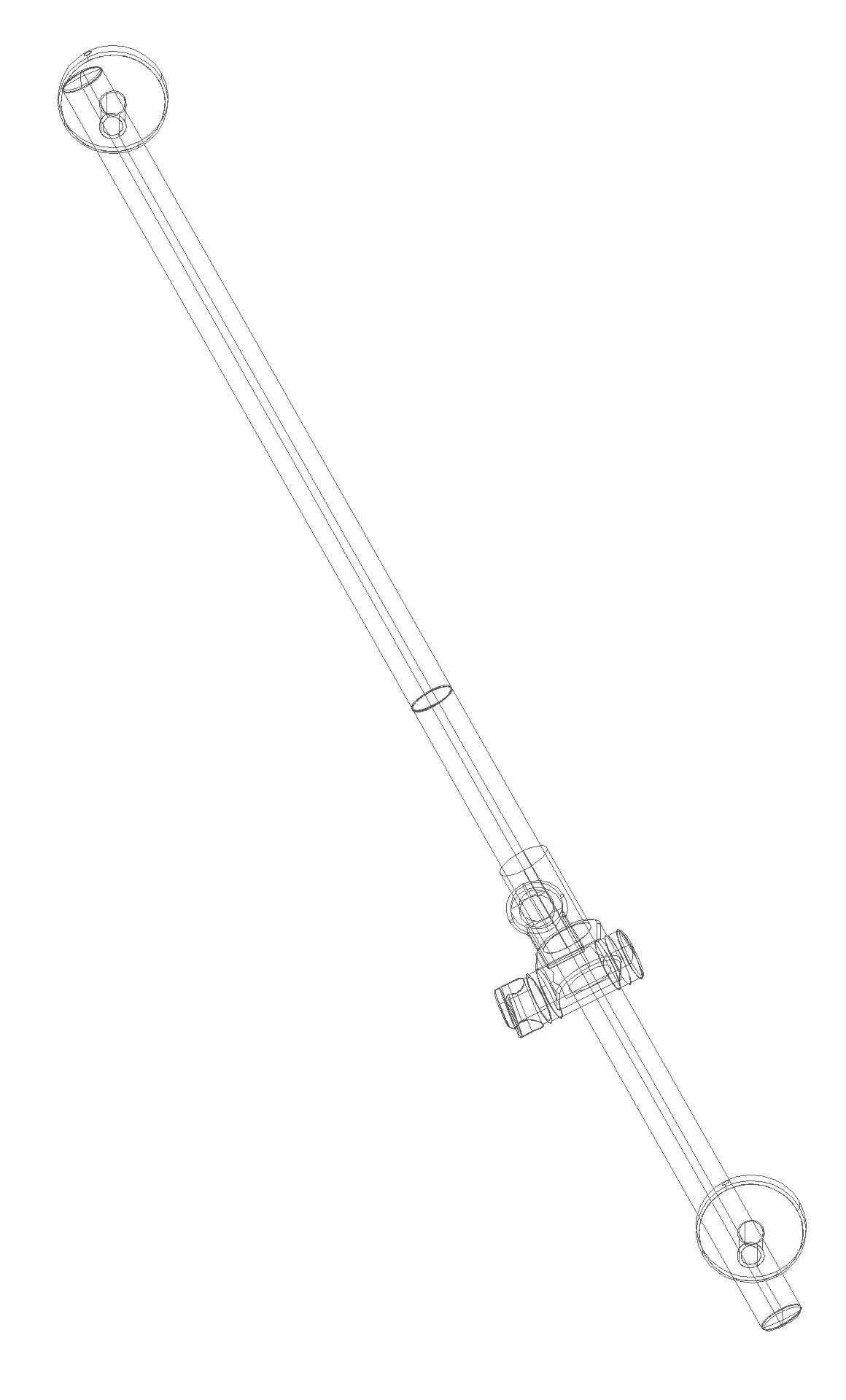 HEWI Br.H.Stg. mit Br.H., signalweiß, L:1100,d:33, Kst., chromoptisch besch.
