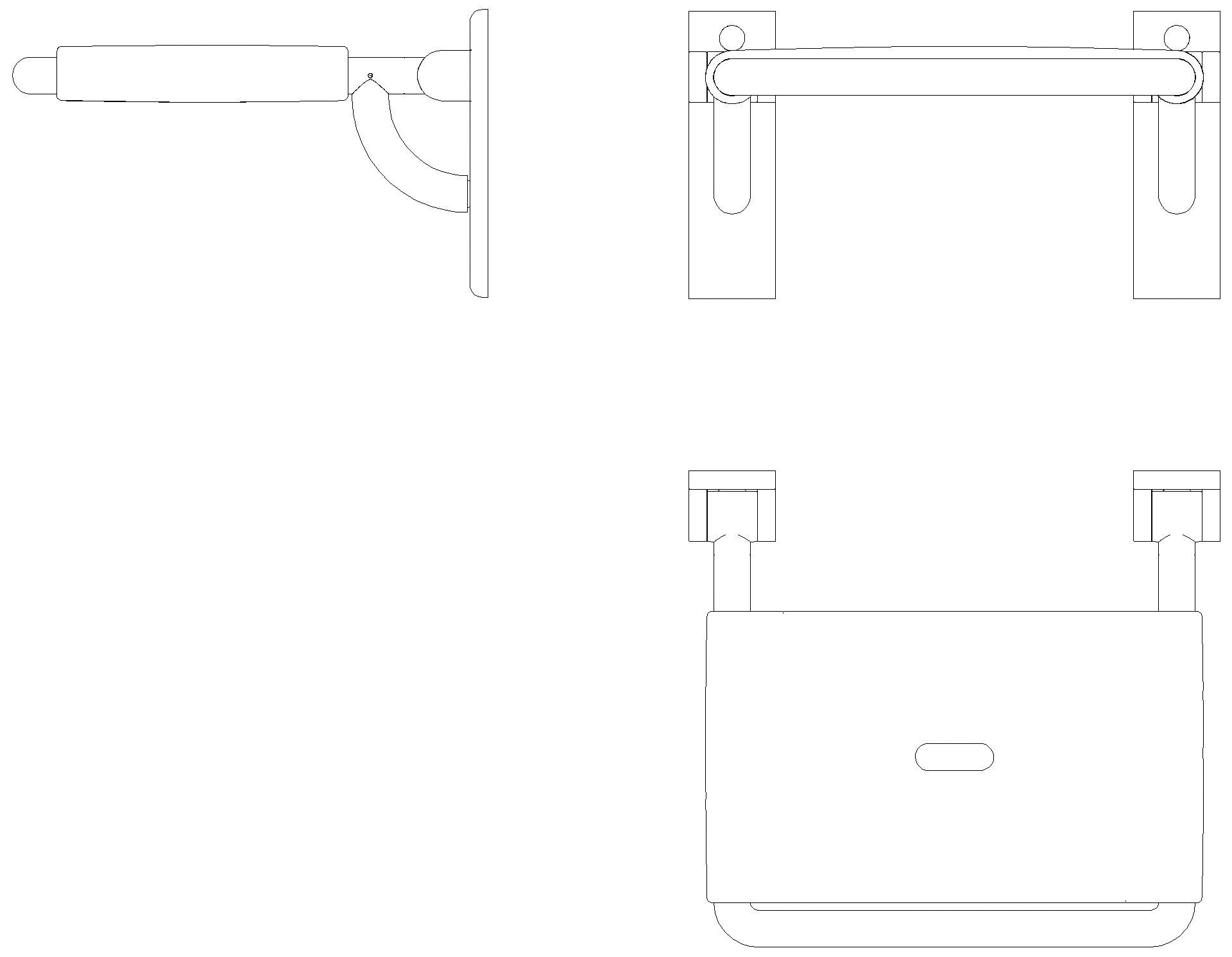 HEWI Klappsitz m. Gabelgelenk B=478mm,T=428mm aquablau
