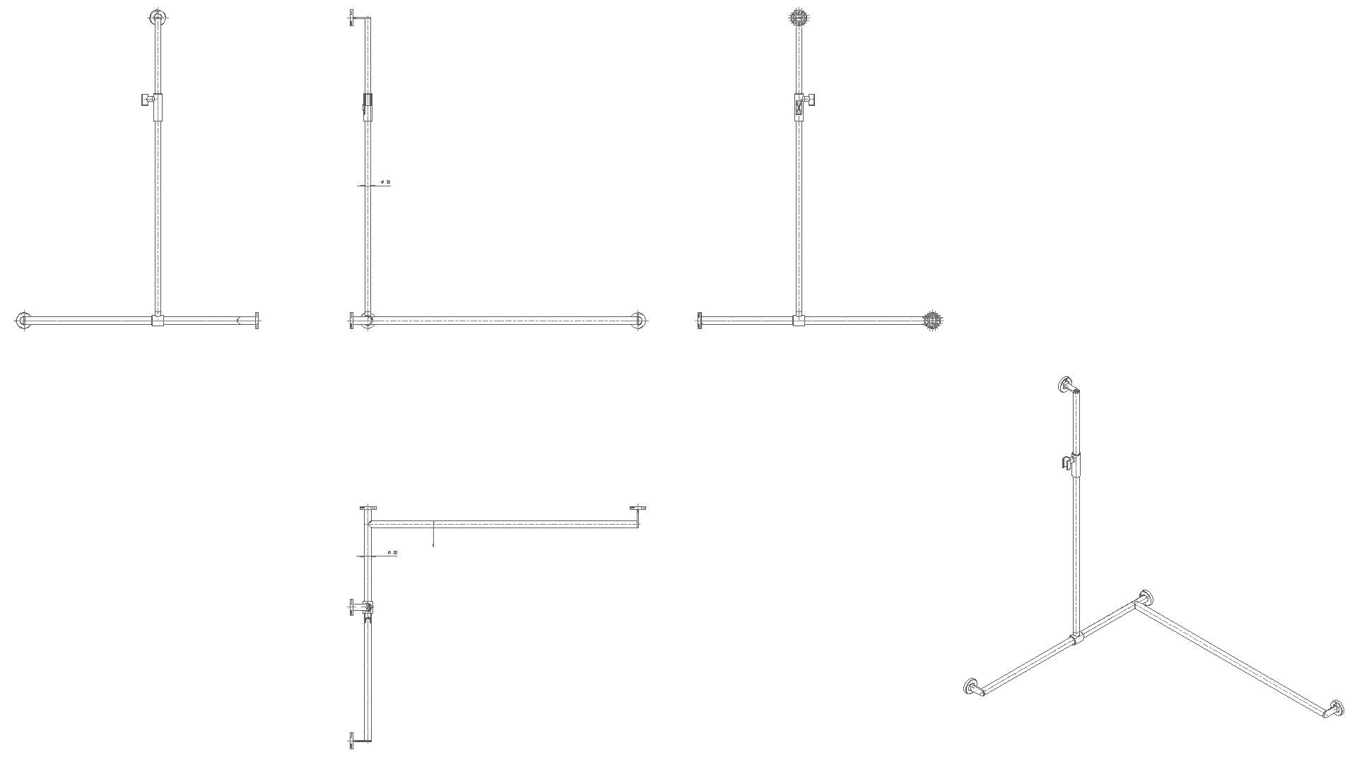 HEWI DUHA,d:25/30,A1:1250,W1:965,W2:1185 re,plvb, Br.H.mag. weiß tiefmatt