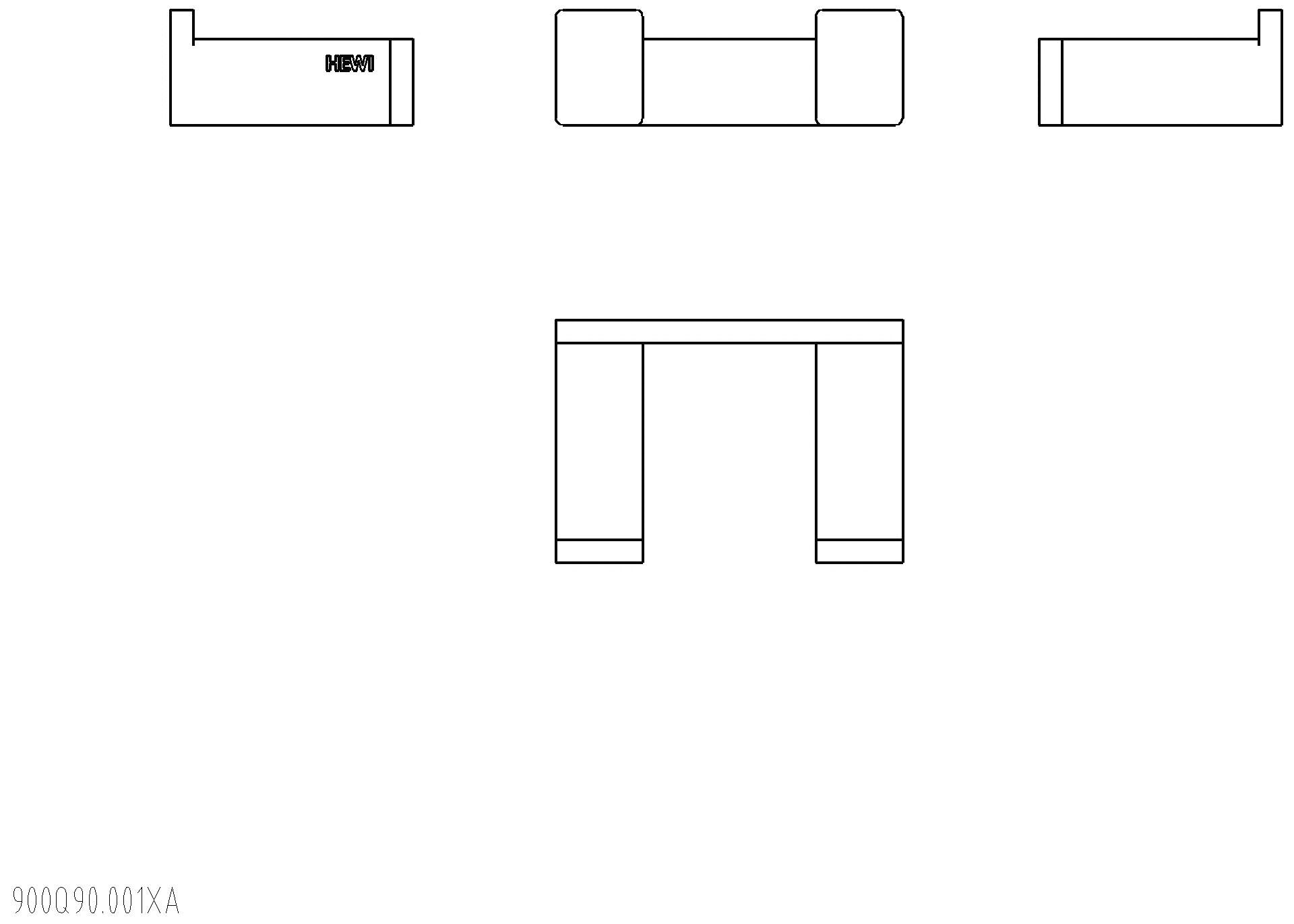 HEWI Doppelhaken Sys 900 Q, PVD messing glzd
