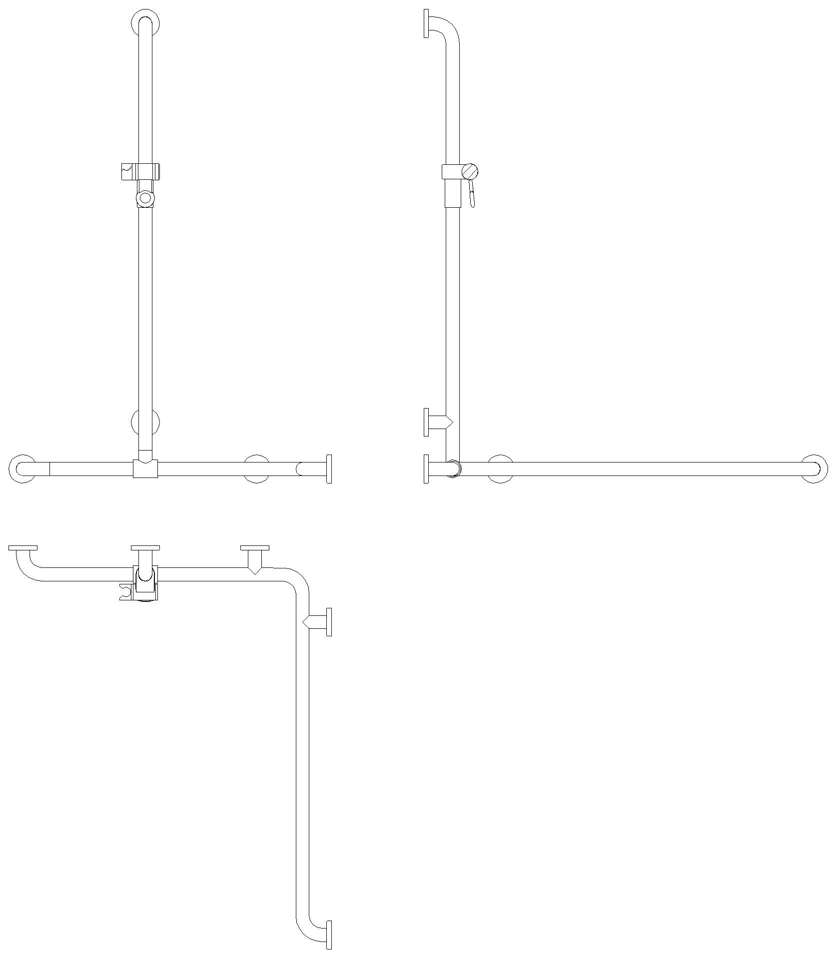 HEWI DU-Wannenhdl. m.Br.H.St., AM1:1100, W1:762, W2:962 felsgrau