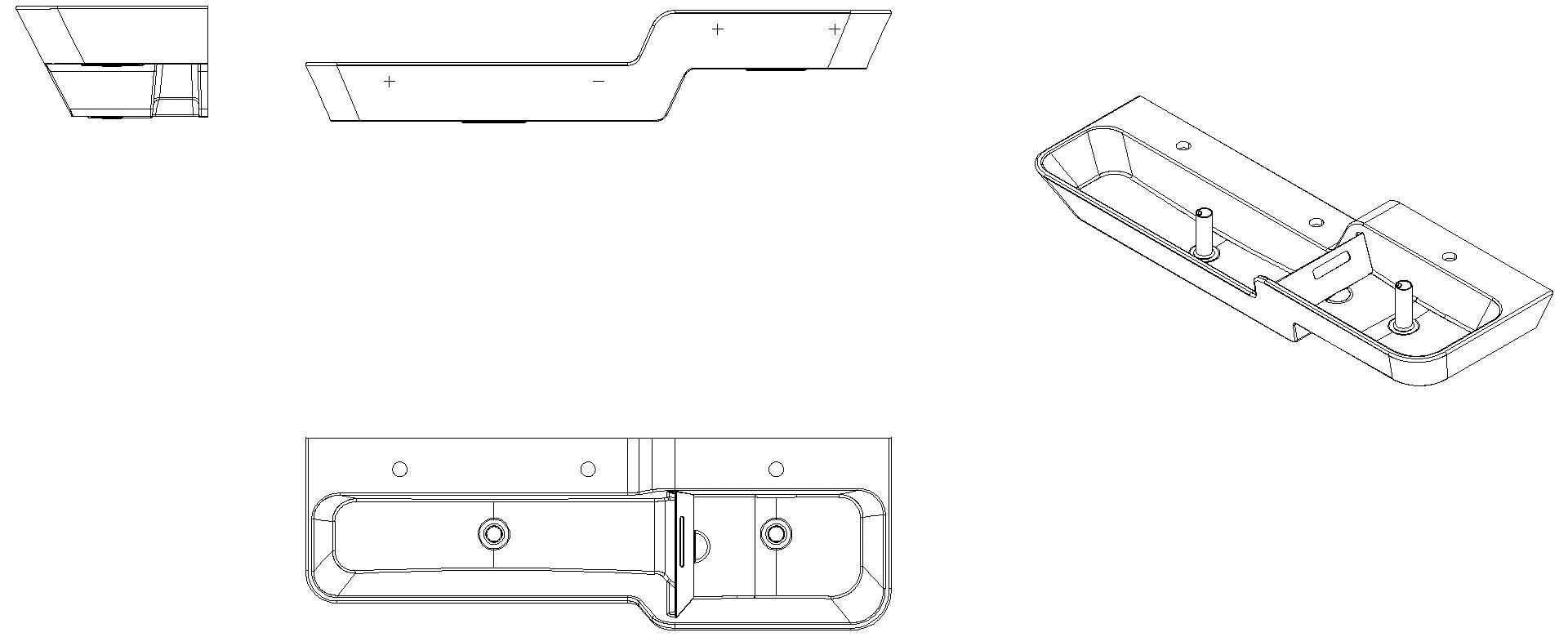 HEWI WT 1400mm,oberes Becken re 3HL, alpin, Stauscheibe blau