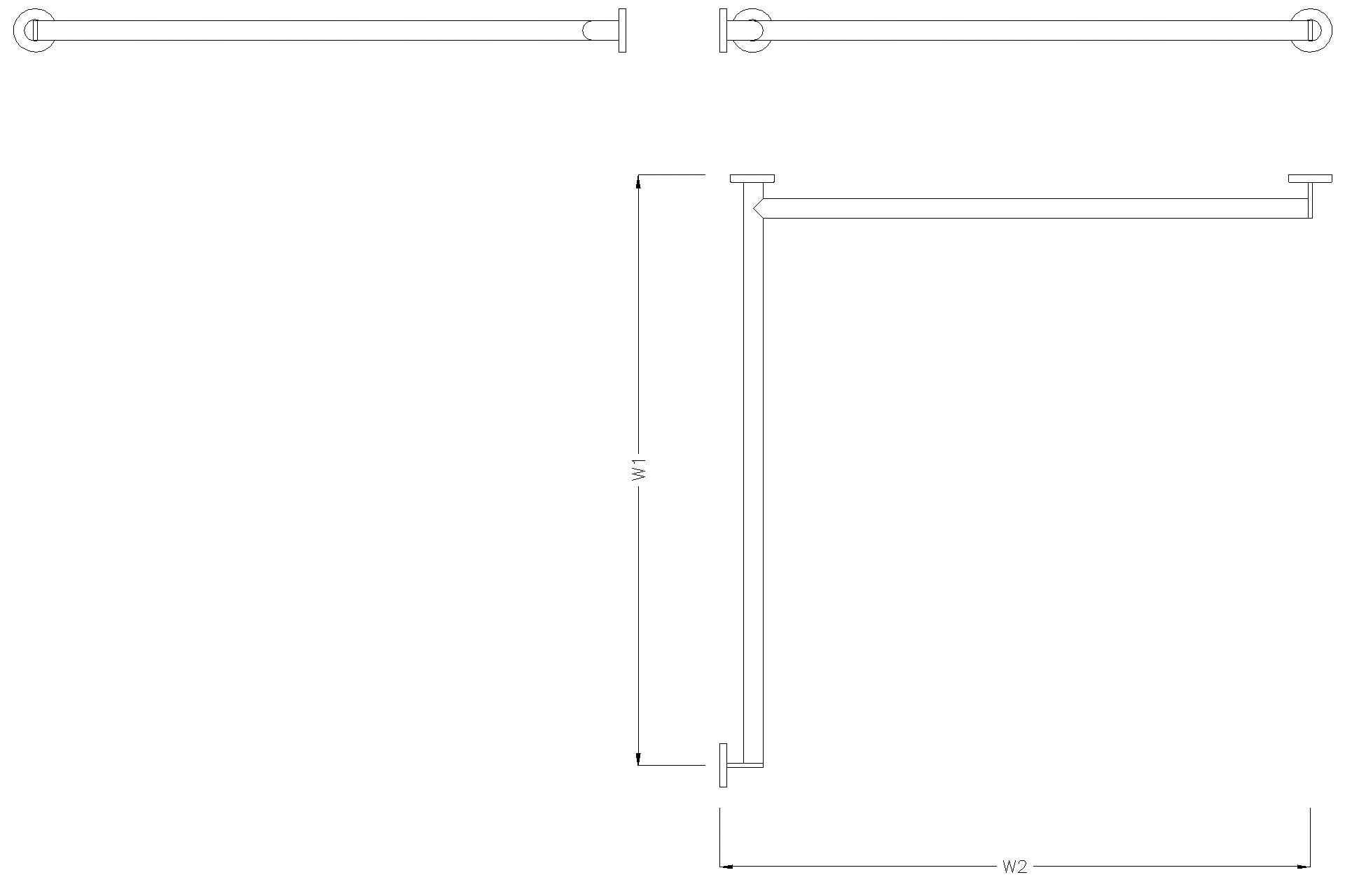 HEWI Heinrich Wilke - HEWI Duschhdl.,d:32, re, W1/W2=947mm, plvb dgrau tma