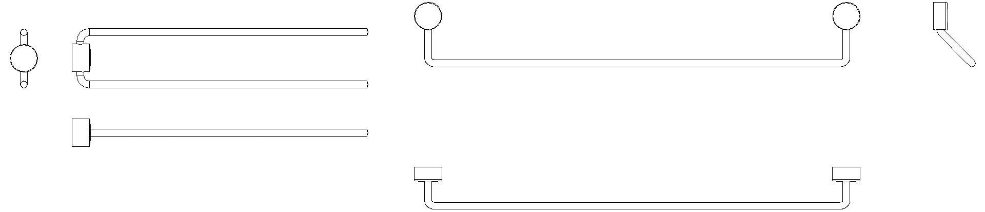 HEWI HH Sys 815 zweiarmig, 425mm, schwenkbar, Chrom, Klebebefestigung