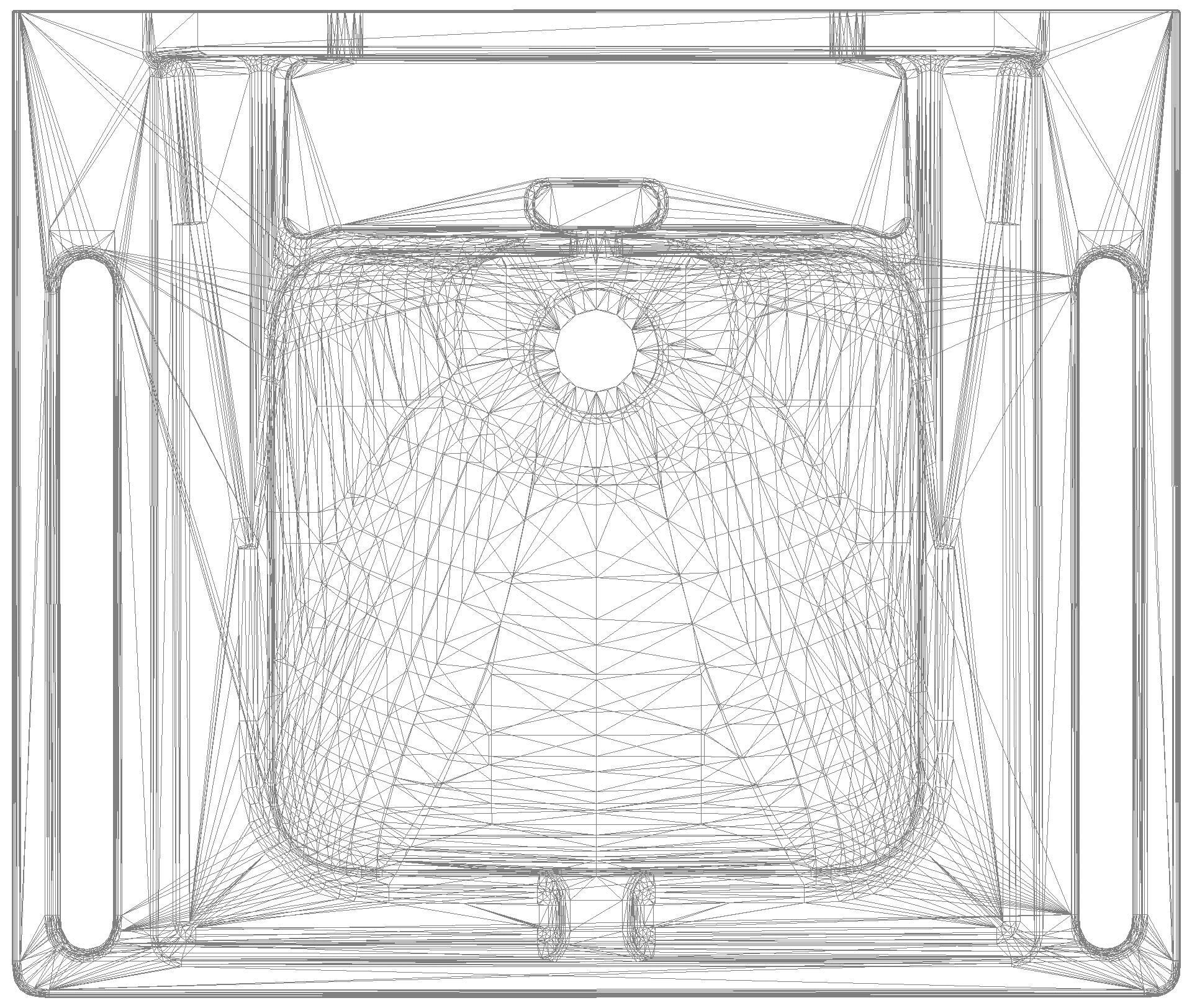 HEWI Waschtisch, Überlauf, eckige Mulde, 650x550mm, o.HL
