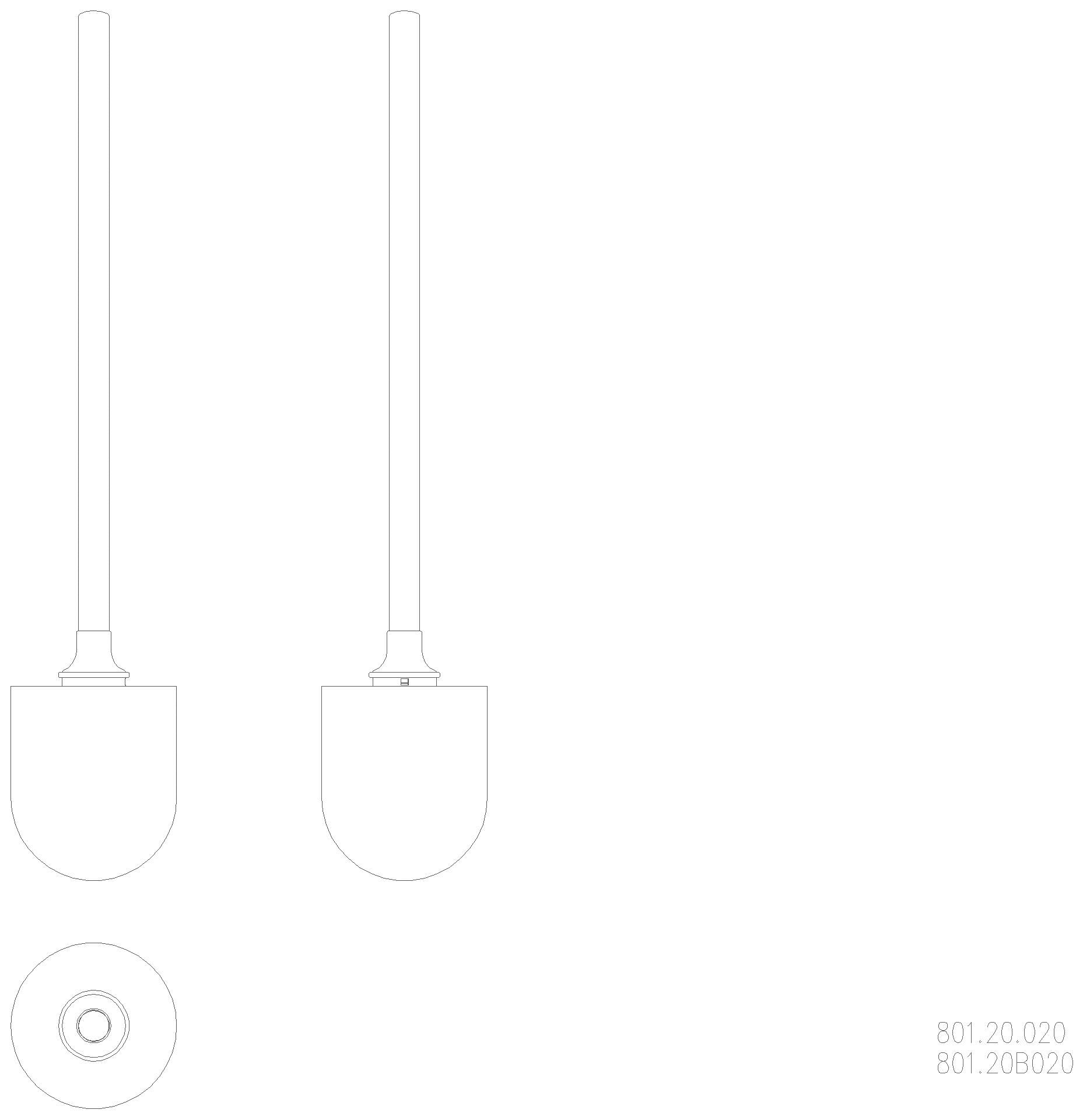 HEWI WC-Bürste der Ser 801, für WC-BG. 801.20.200 senfgelb