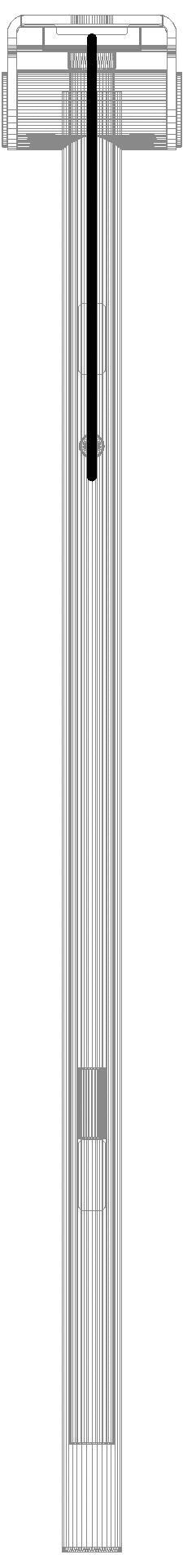 HEWI SK-Griff Duo (A), re, 850, WC-Spül (E-Ausf.),PVD schwarzchr glzd