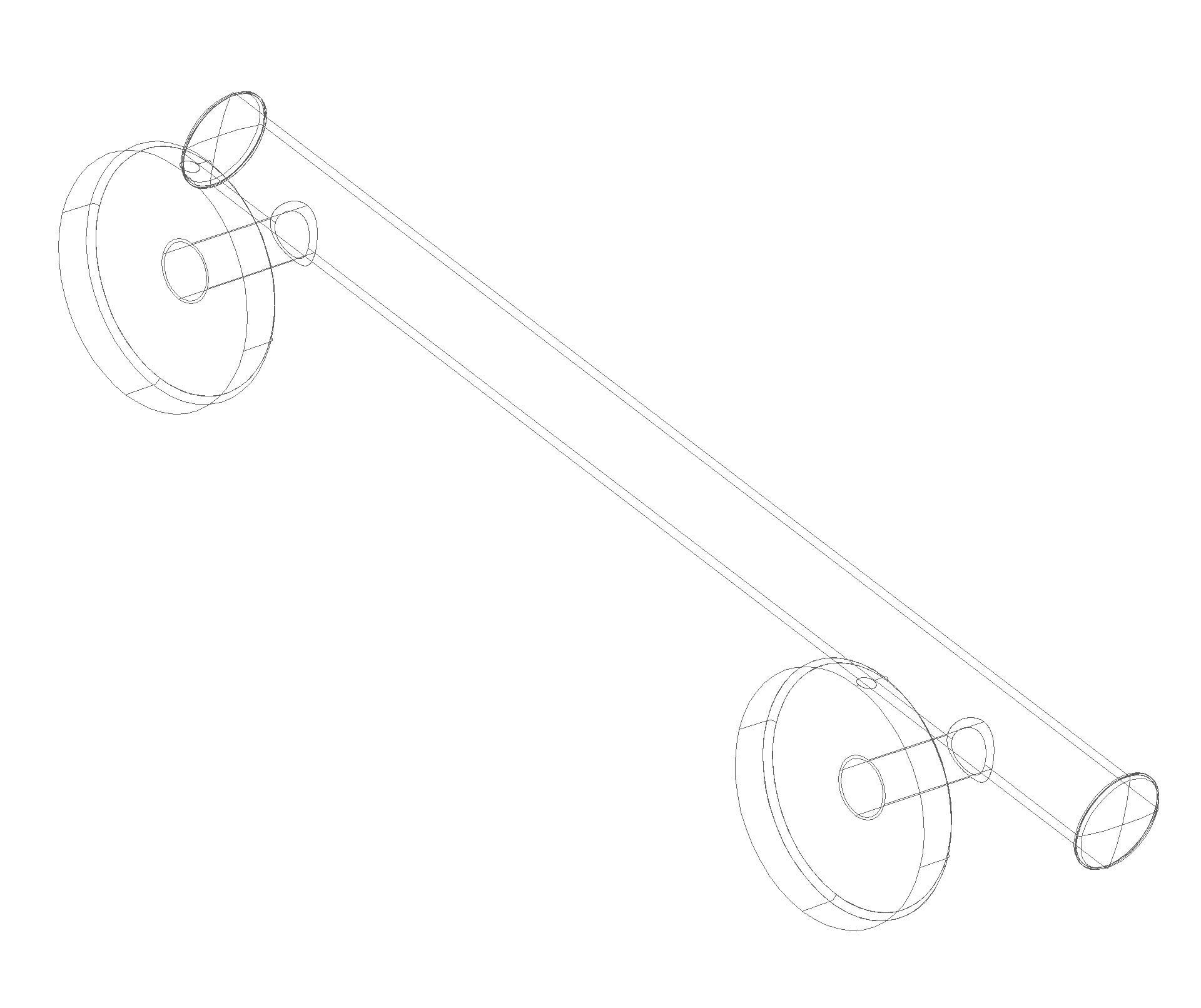 HEWI Haltegriff, L:400mm, d:33mm, Kst., signalweiß, Stangen farb. rubinrot