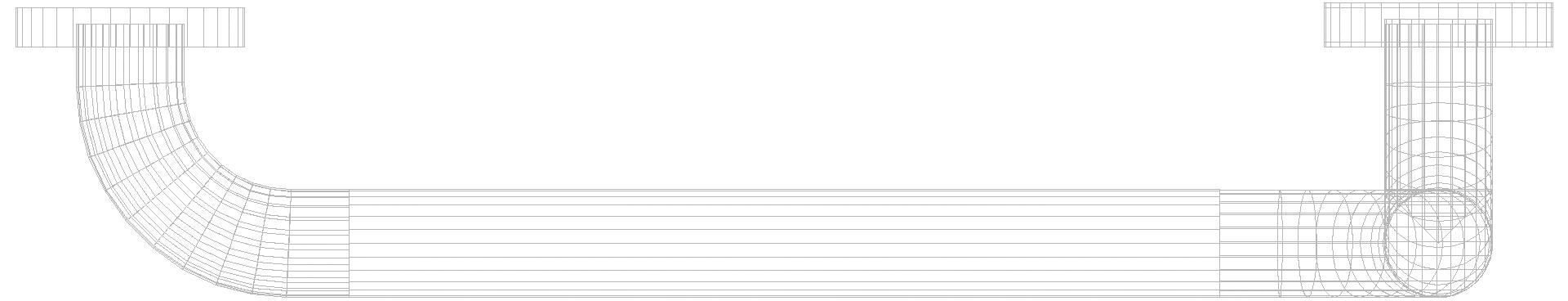 HEWI Winkelgriff Ser 805, Edelstahl, d:33mm, AM:900mm W:400mm li