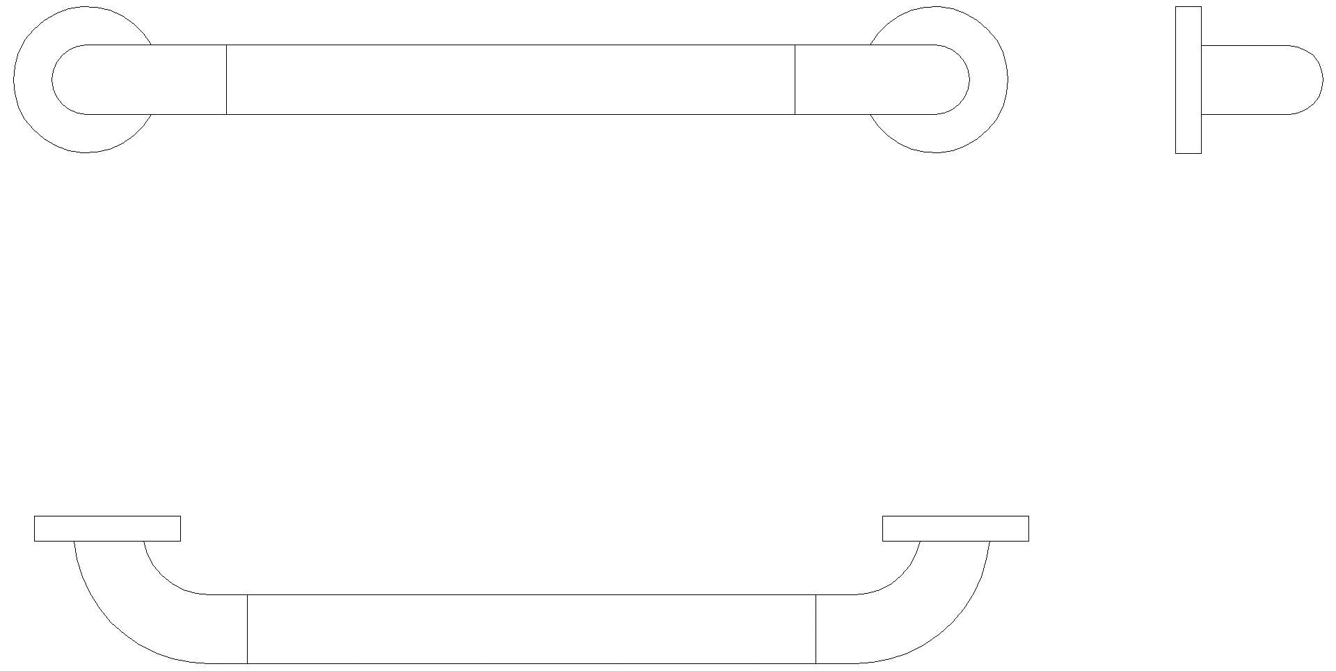 HEWI Haltegriff (USA) Serie 801 Achsmaß 16 inch umbra