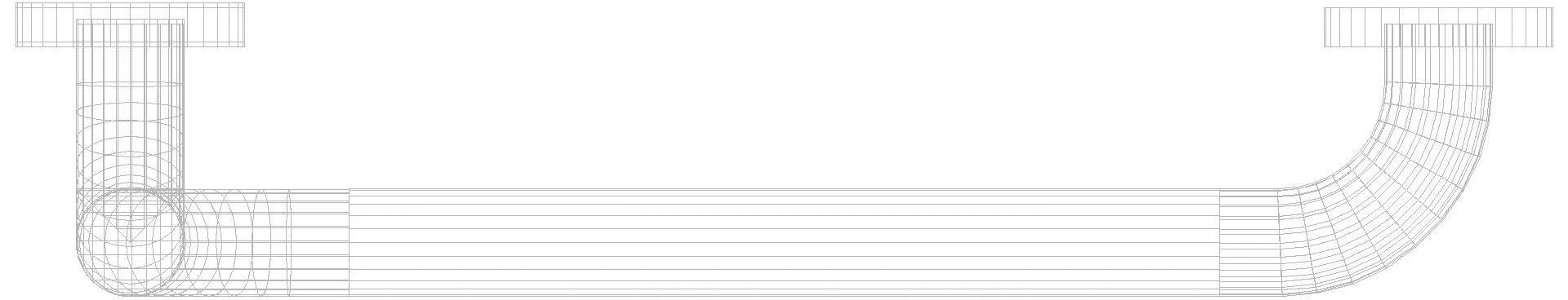 HEWI Winkelgriff Ser 805, Edelstahl, d:33mm, AM:900mm W:400mm re