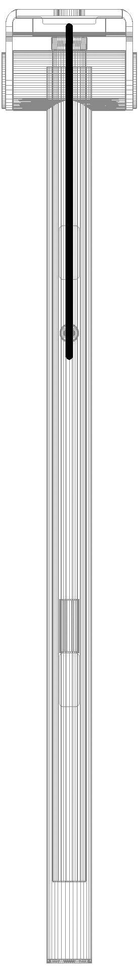 HEWI SK-Griff Duo (A), li, 700, WC-Spül (E-Ausf.),PVD schwarzchr glzd