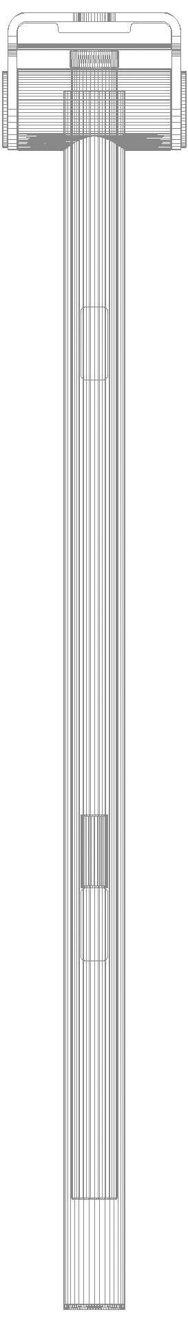 HEWI SK-Griff Duo (A), re, 700, WC-Spül (Funk), PVD messing glzd