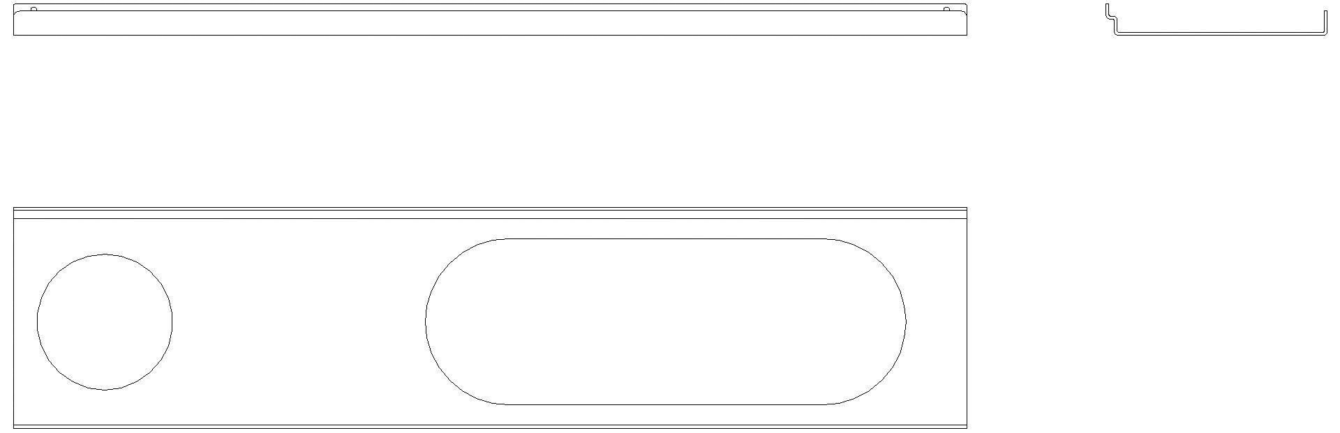HEWI Ablage Loch links, Langloch,470mm,plvb schw tma