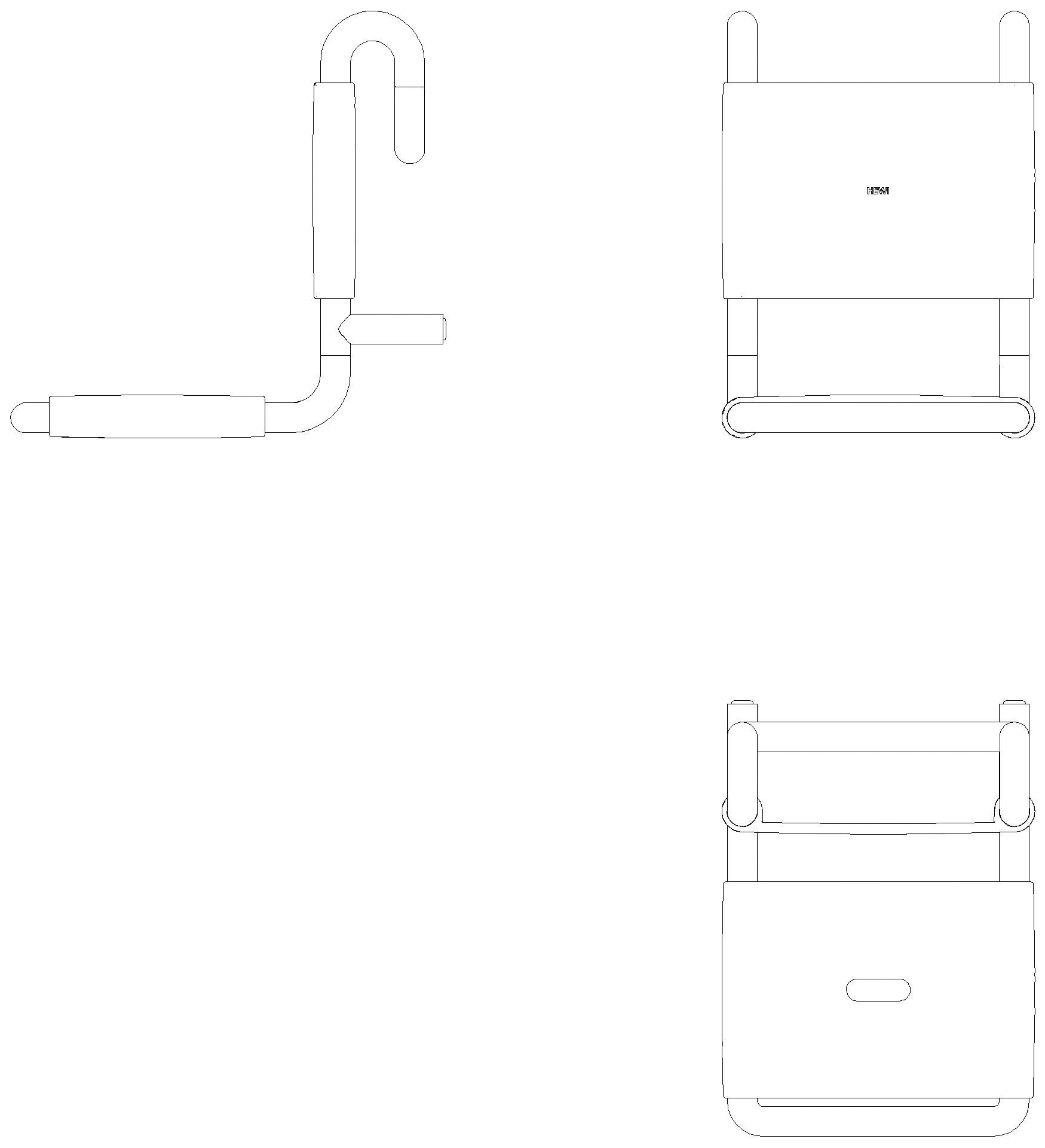 HEWI Einhängesitz B=345mm,T=480mm,H=471mm stahlblau