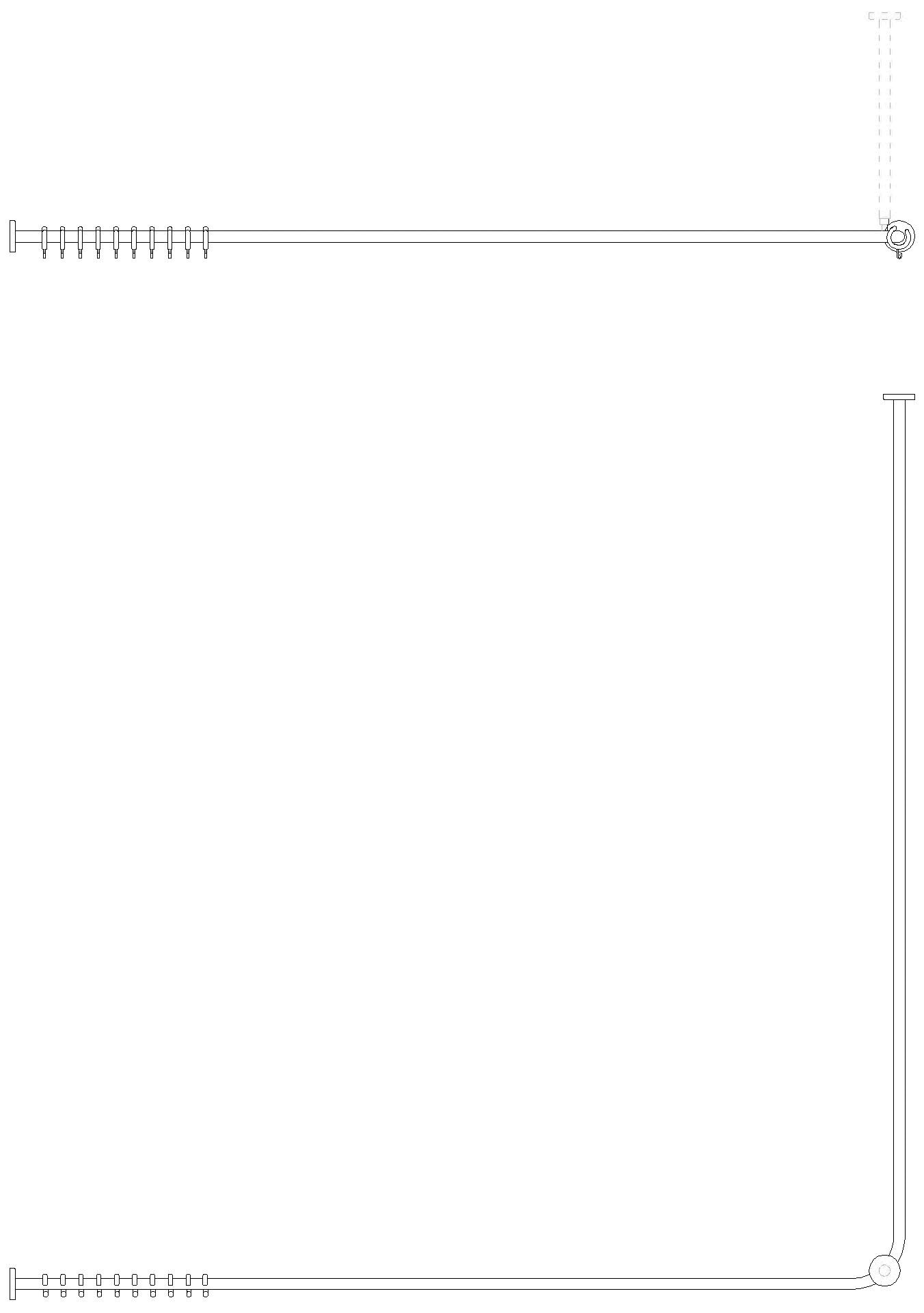 HEWI VH-Stange, d:25,A1/A2=1987, 40 Ringe, chrom