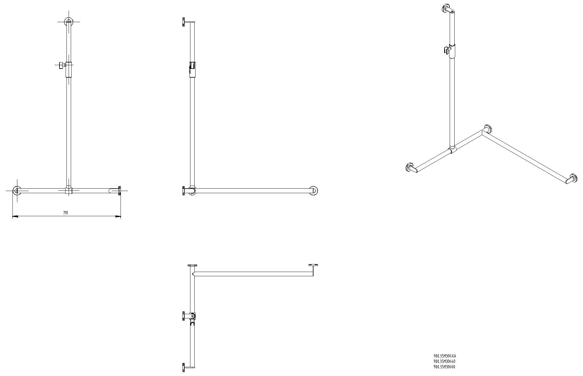 HEWI DUHA,d:32,re,A1:1250,W1:765,W2: 965,plvb,Br.H.mag. schw tiefmatt