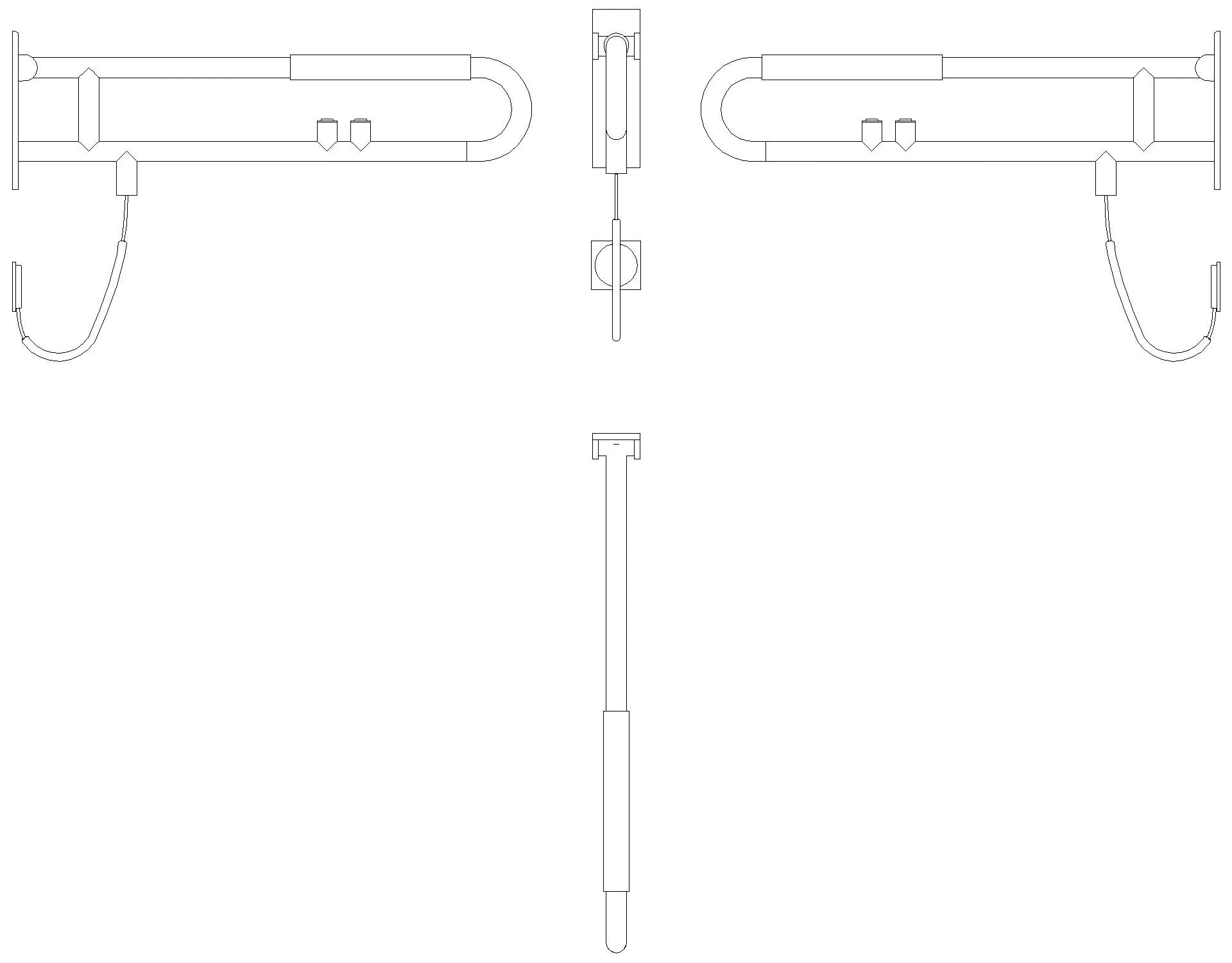 HEWI SK-Griff, drehb., matt, E-Ausf., FKT/WC-Spül/Armp.,L850 felsgrau