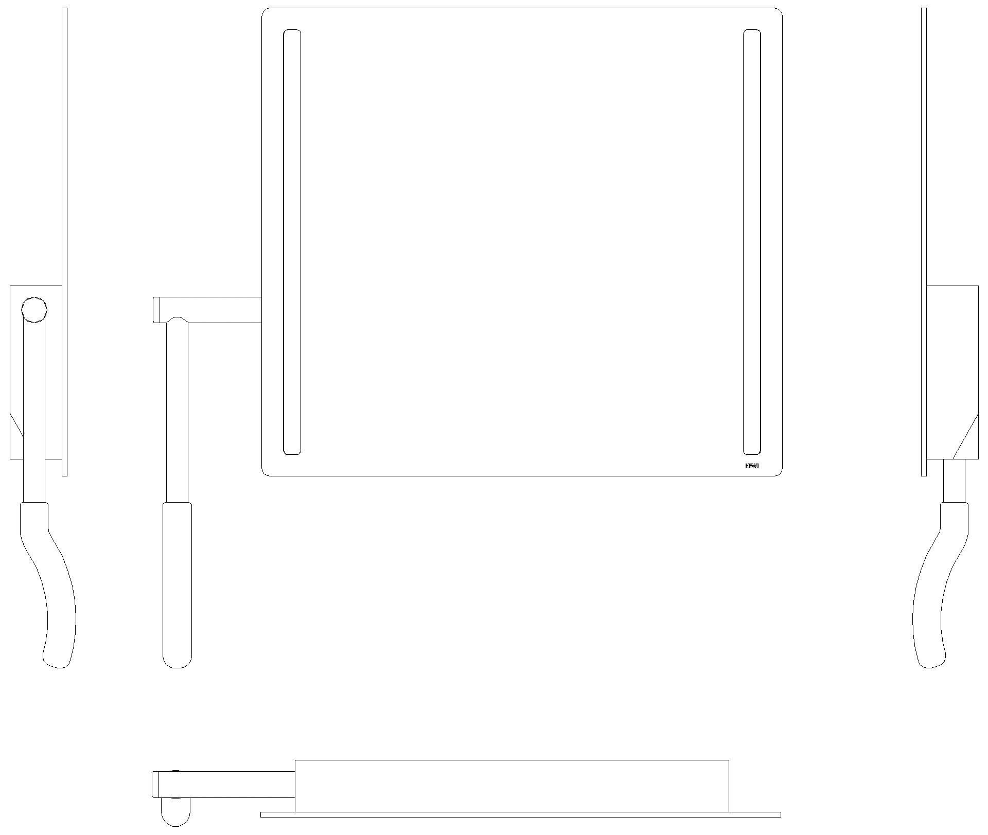 HEWI Kippspiegel Serie 802 LED basic, links aquablau