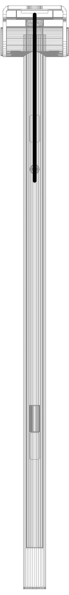 HEWI SK-Griff Duo (A), li, 850, WC-Spül (E-Ausf.),PVD messing glzd