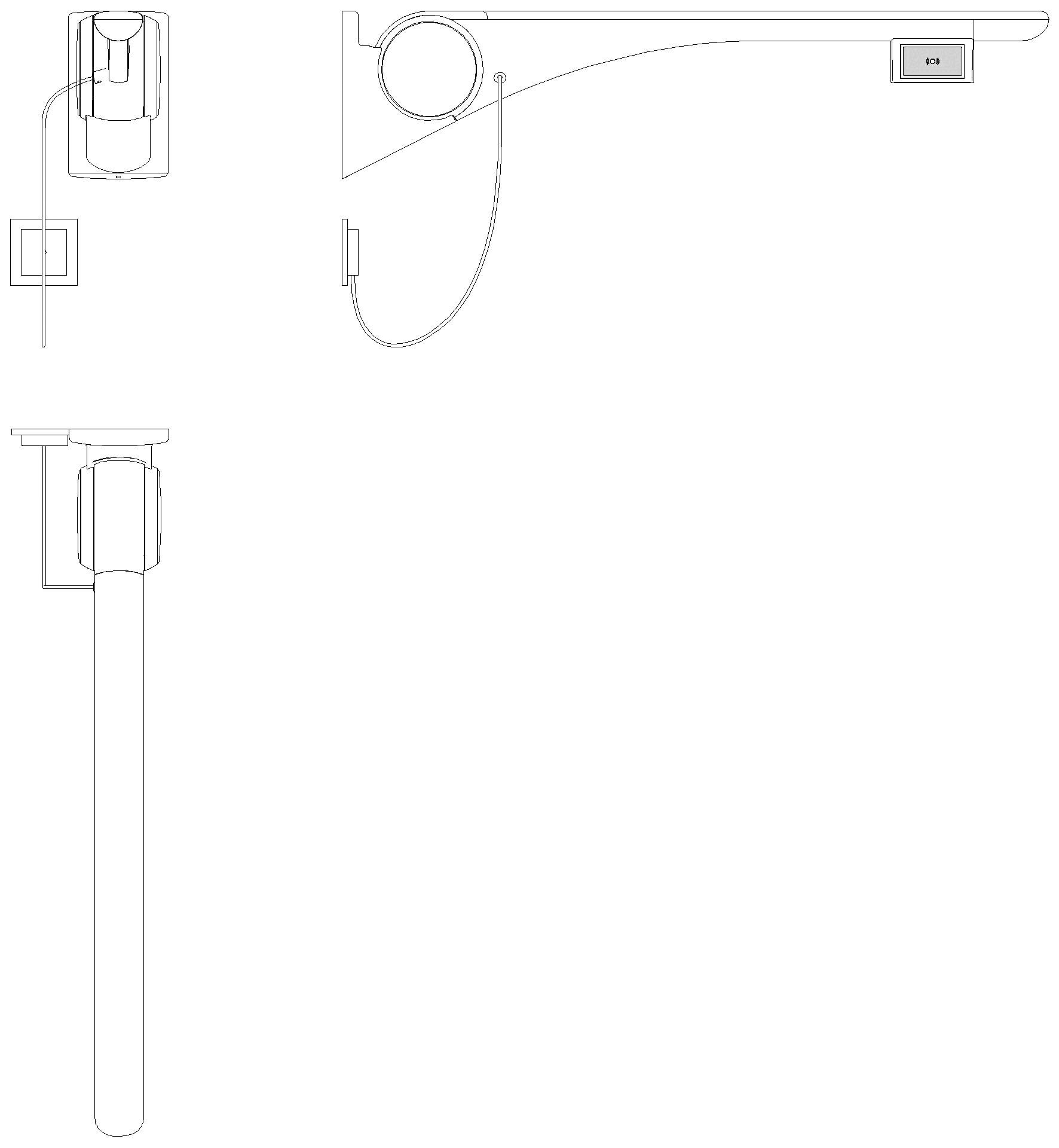 HEWI Stützklappgriff Basic,850 mm,links Funktaste(E-Ausf.) weiß hgl-wem