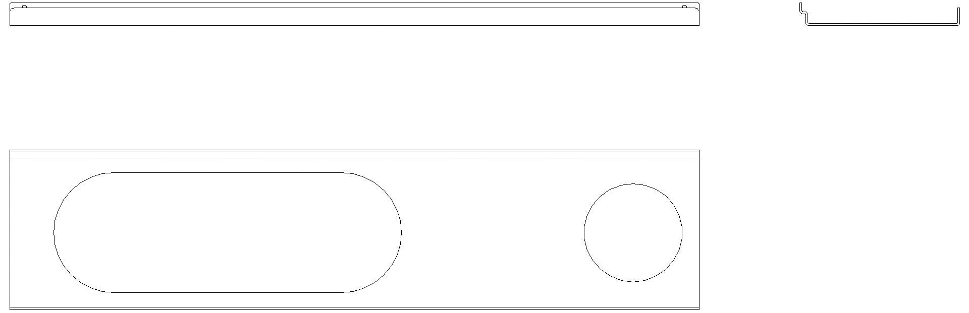HEWI Ablage Loch rechts, Langloch,470mm,plvb dgrau tma
