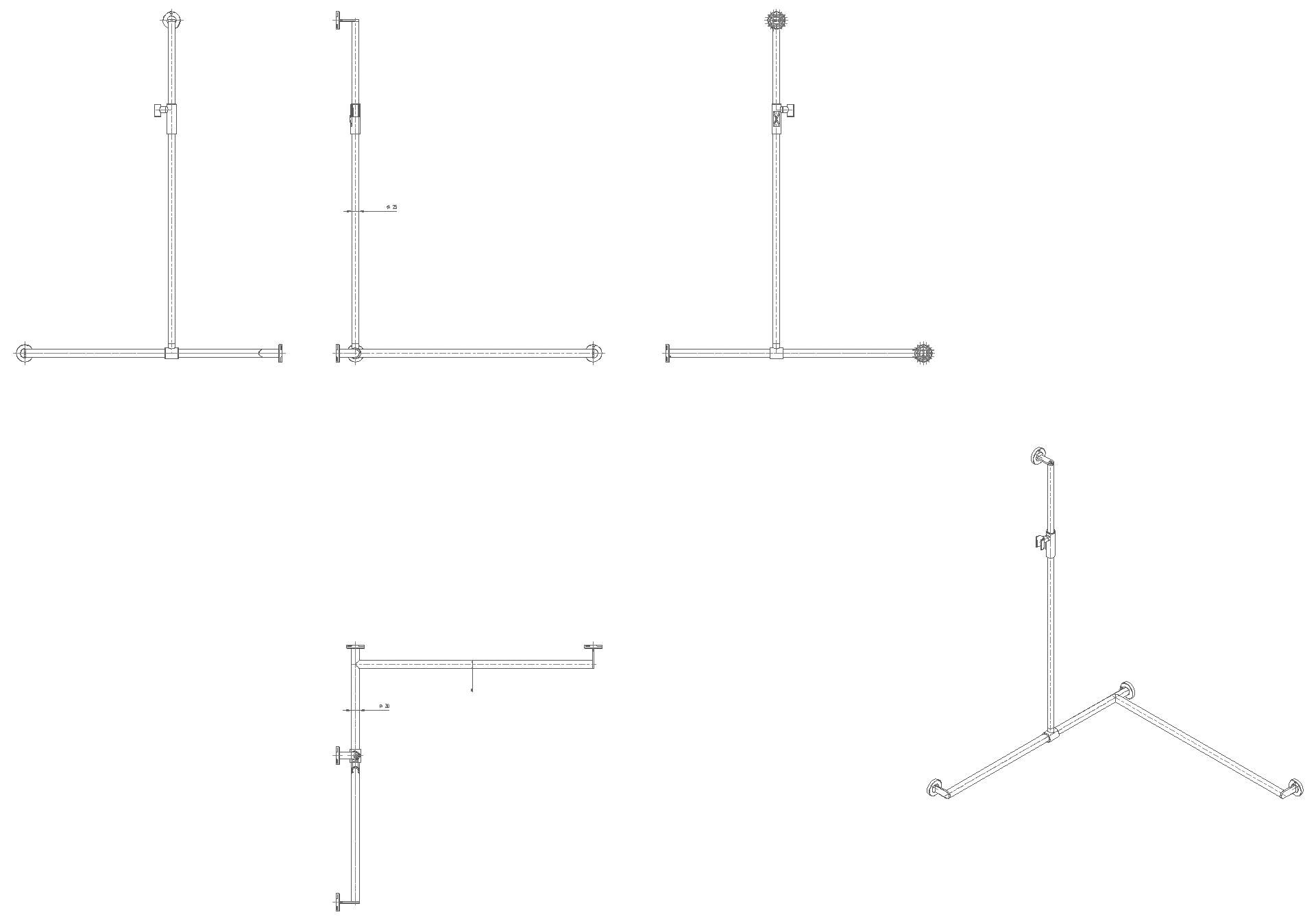 HEWI DUHA, d:25/30, A1:1250, W1/W2:965, re, plvb, Br.H.mag. dgrau tiefmatt
