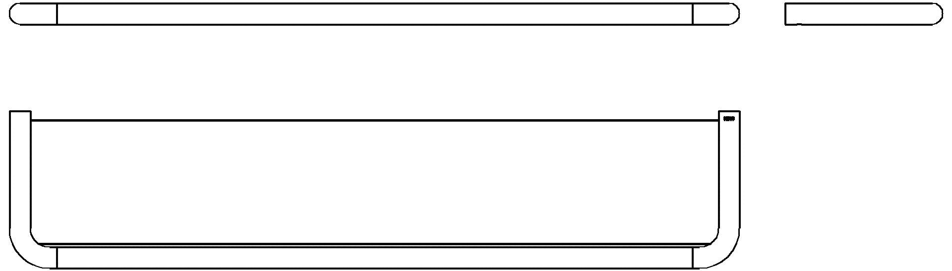 HEWI Ablage Ser 480, PVD,B:600mm,Glaspl. schwarzchr glzd