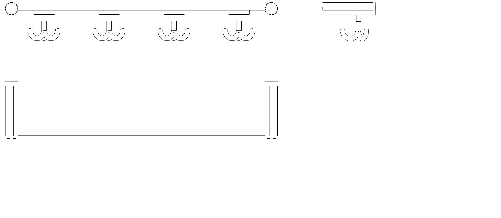 HEWI Ablage mit Dreifachhaken 4 Plätze apfelgrün
