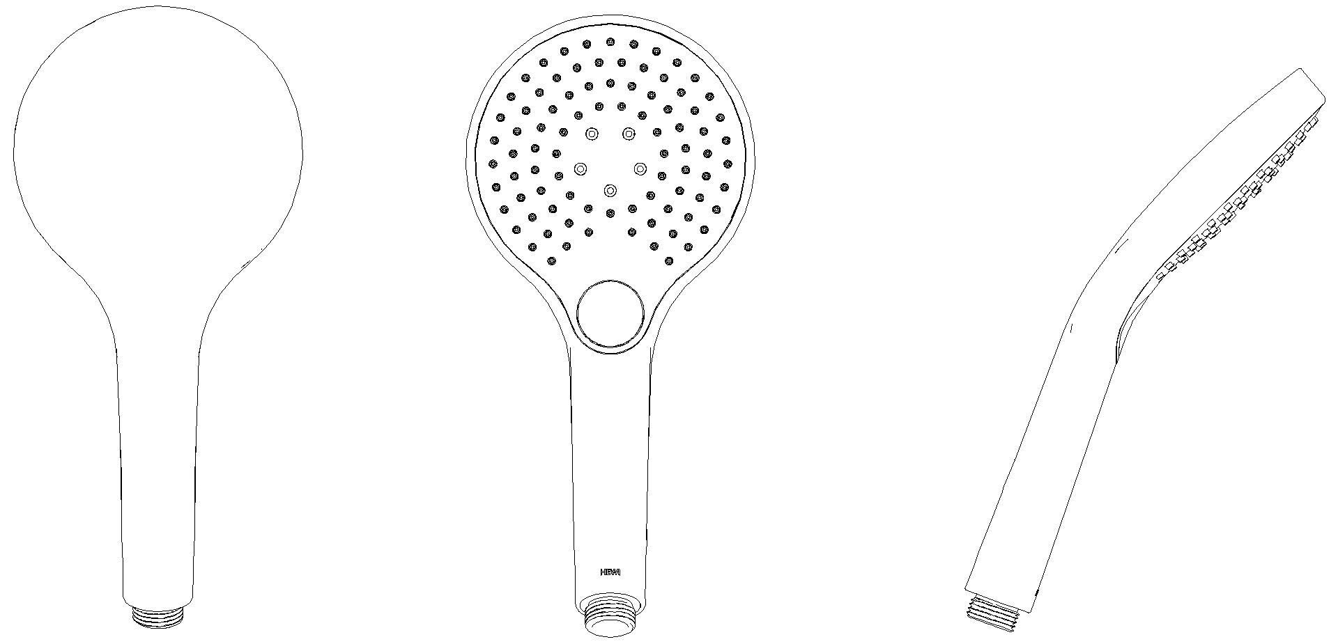 HEWI Handbrause, d: 120 mm 3 Strahl, Schwarz matt