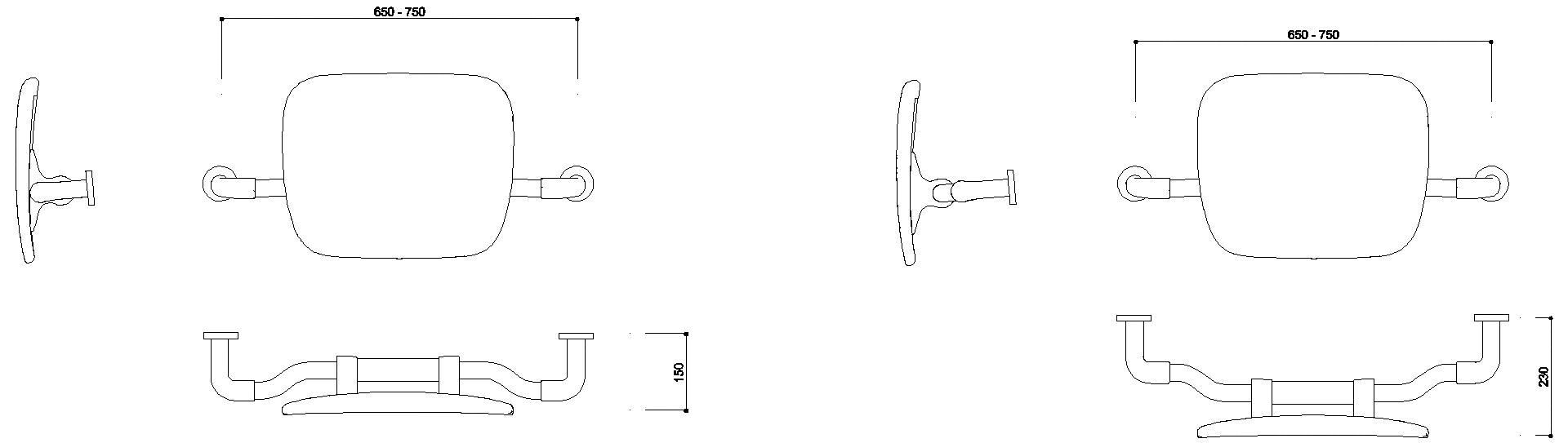 HEWI Rückenstütze LifeSystem Wandmontage anthr hgl-atm