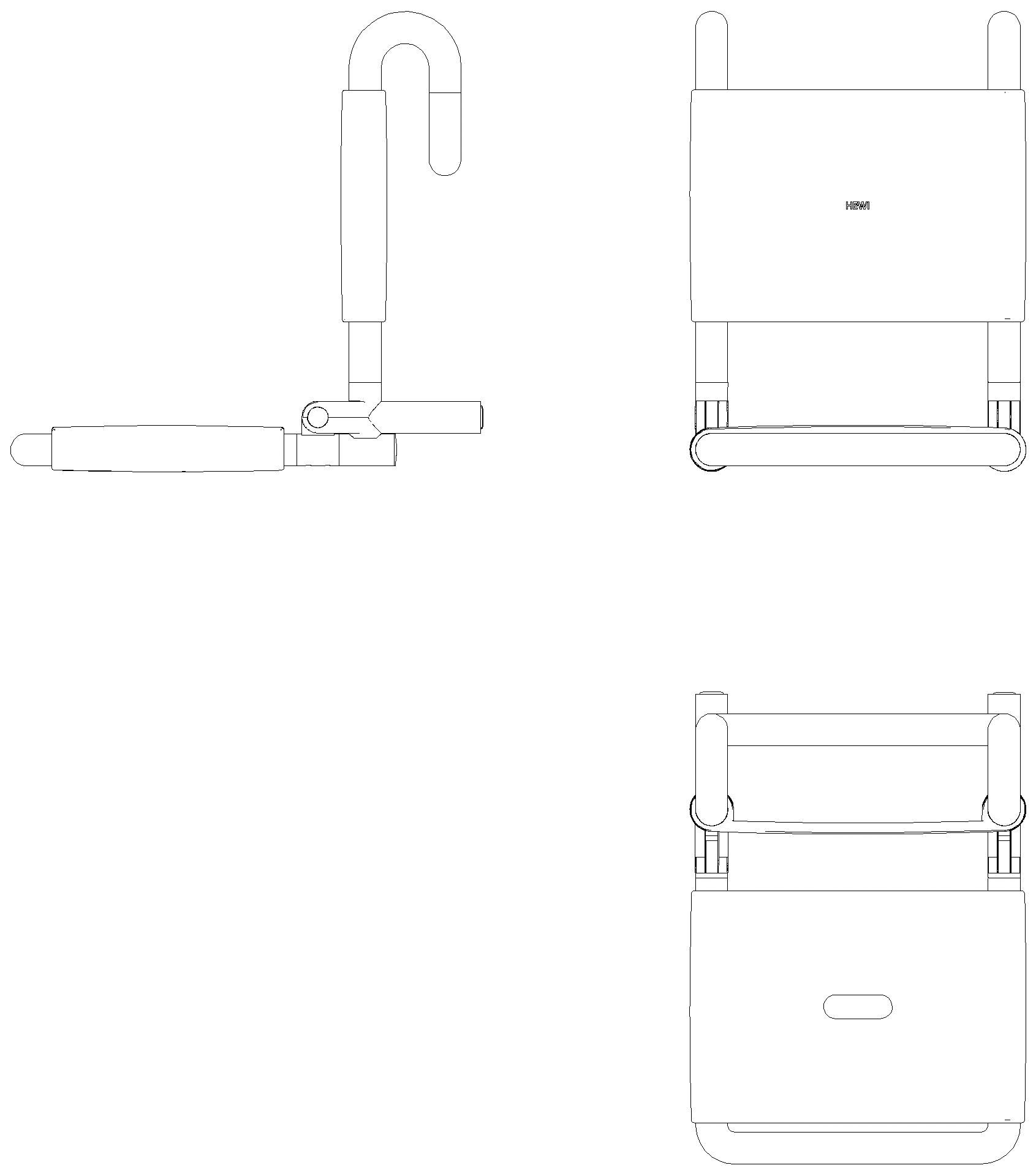 HEWI Einhängesitz, klappbar B=345mm,T=485mm,H=472mm umbra