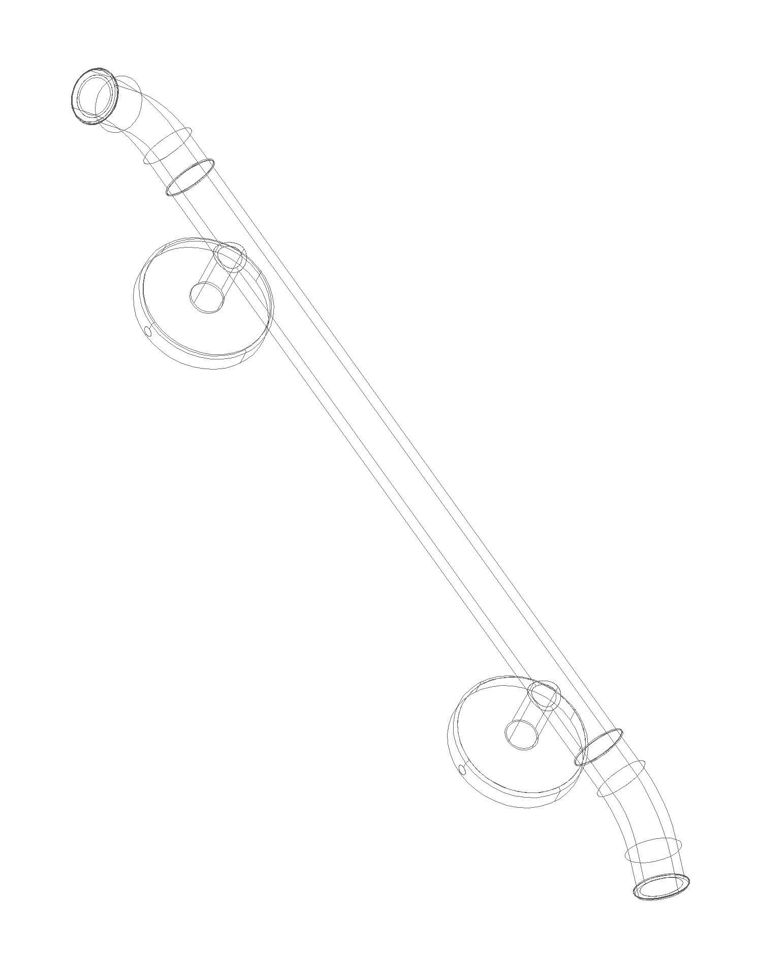 HEWI Haltegriff, L:600, 45 Gr Endbogen, signalweiß, Stangen farb. anthrazgr