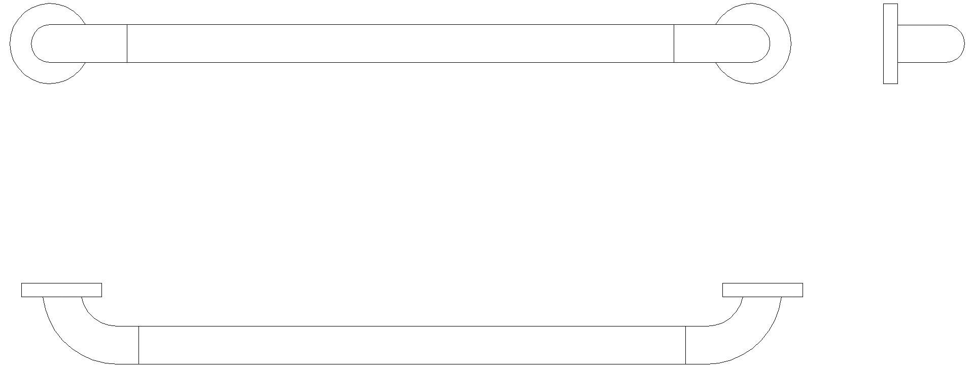 HEWI Heinrich Wilke - HEWI Haltegriff (USA) Serie 801 Achsmaß 24 inch tiefschwarz