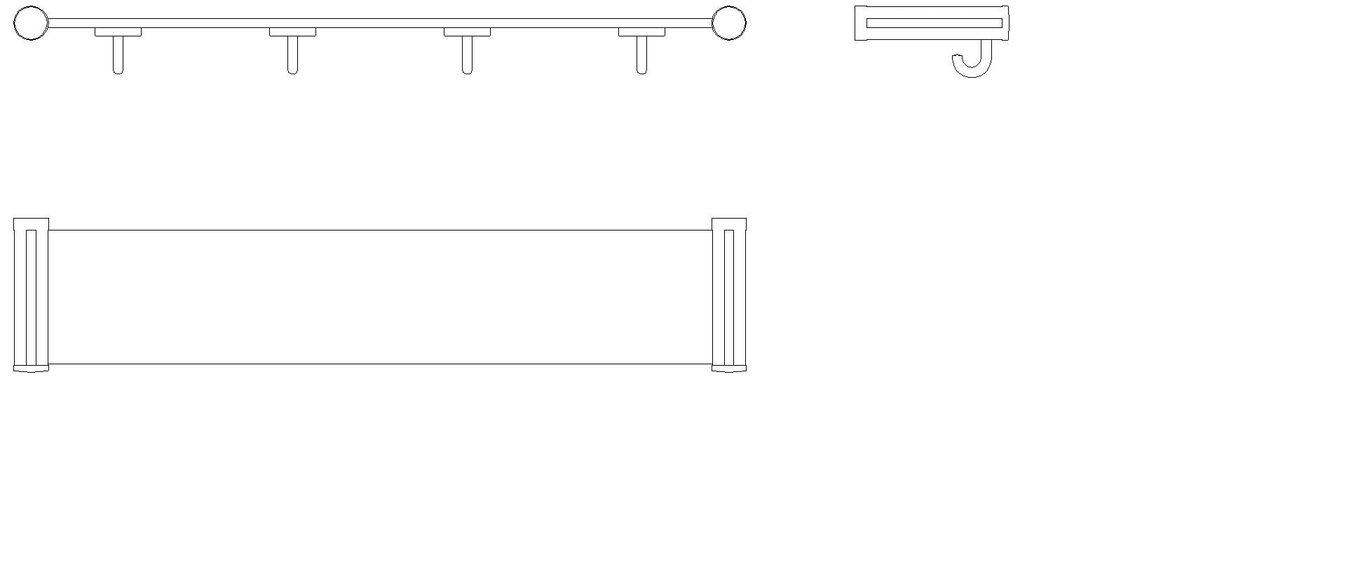 HEWI Ablage mit Handtuchhaken 4 Plätze aquablau