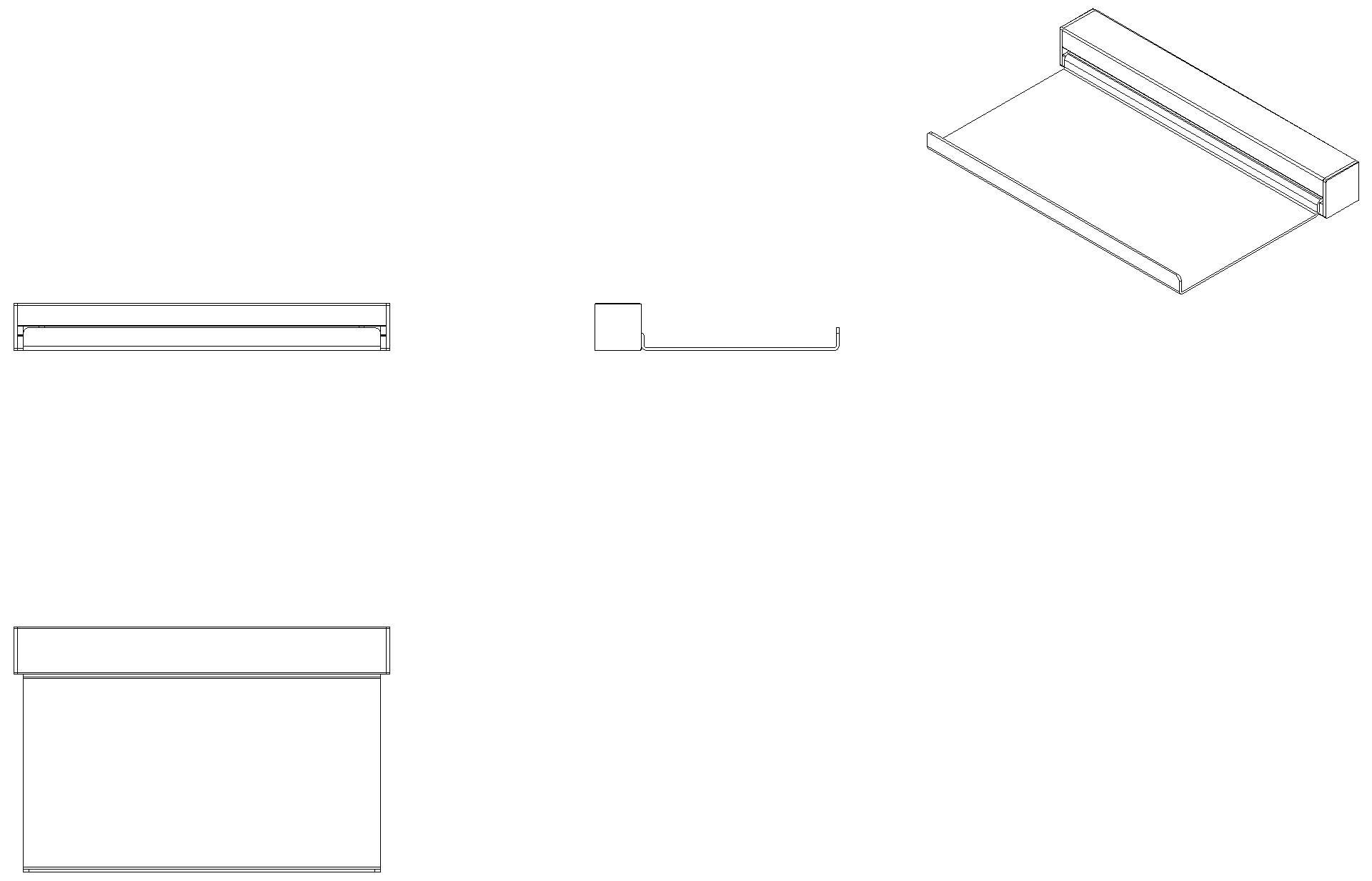 HEWI Wandprofil 200 mm mit Ablage pulverbeschichtet weiß tiefmatt
