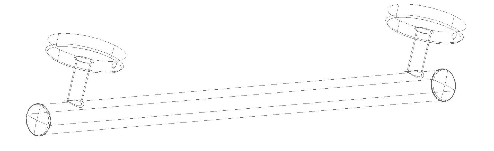 HEWI Haltegriff, L:600mm, d:33mm, Kst., chromoptisch beschichtet