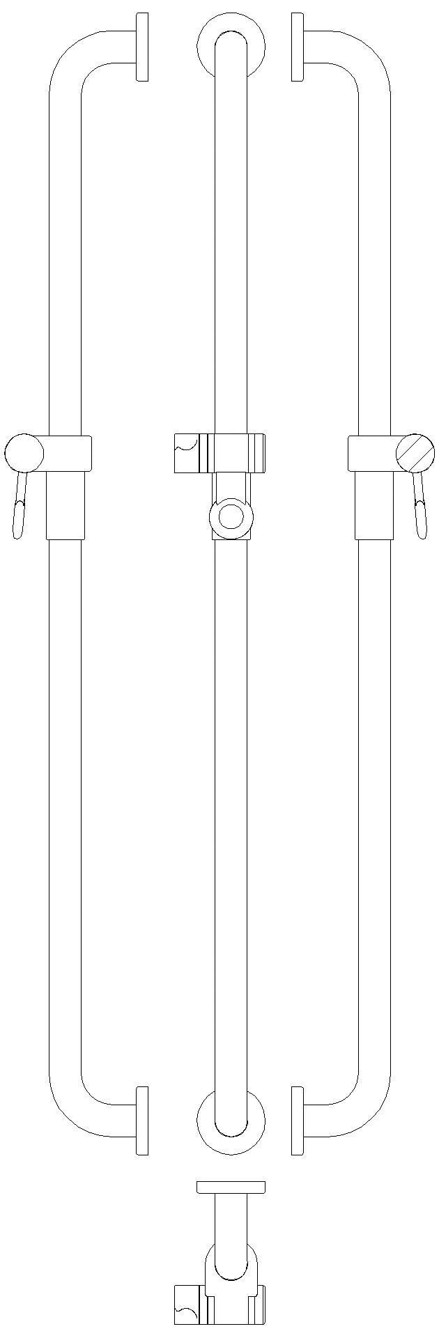 HEWI Br.H.Stg. Ser 801, AM:1100, Stützlast 300 kg umbra