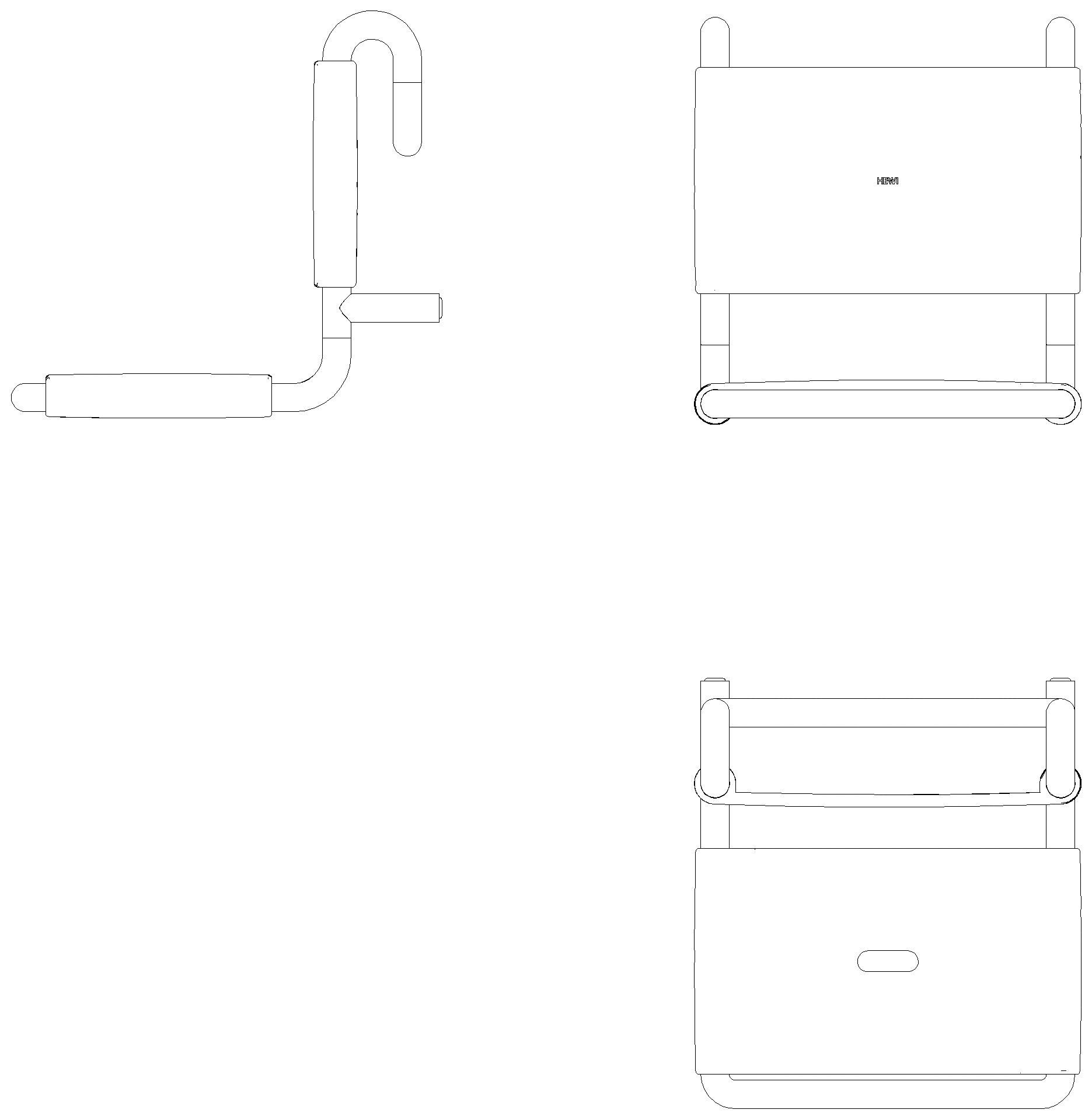 HEWI Einhängesitz B=450mm,T=500mm,H=472mm stahlblau