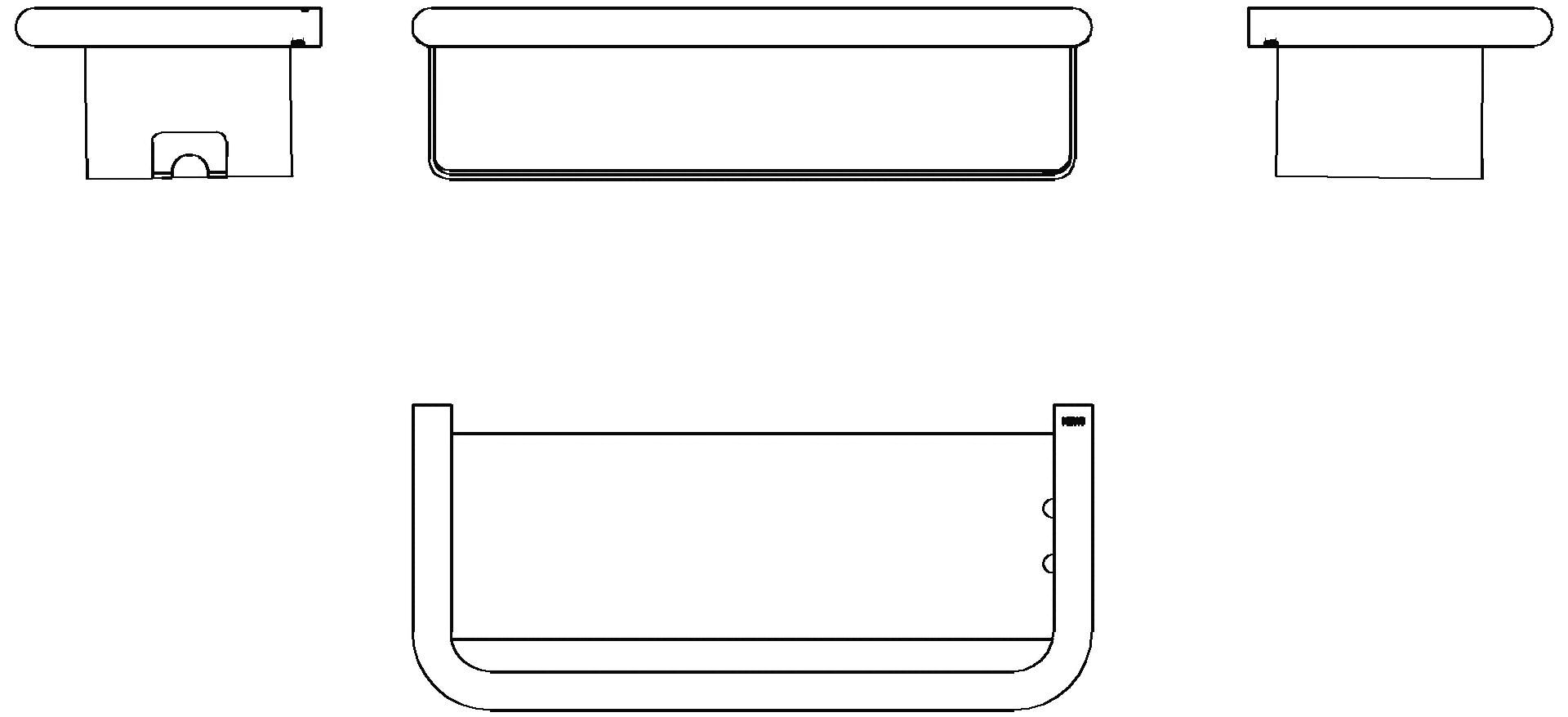 HEWI Duschkorb m. Haken Ser 480, m. Haken, PVD schwarzchr glzd