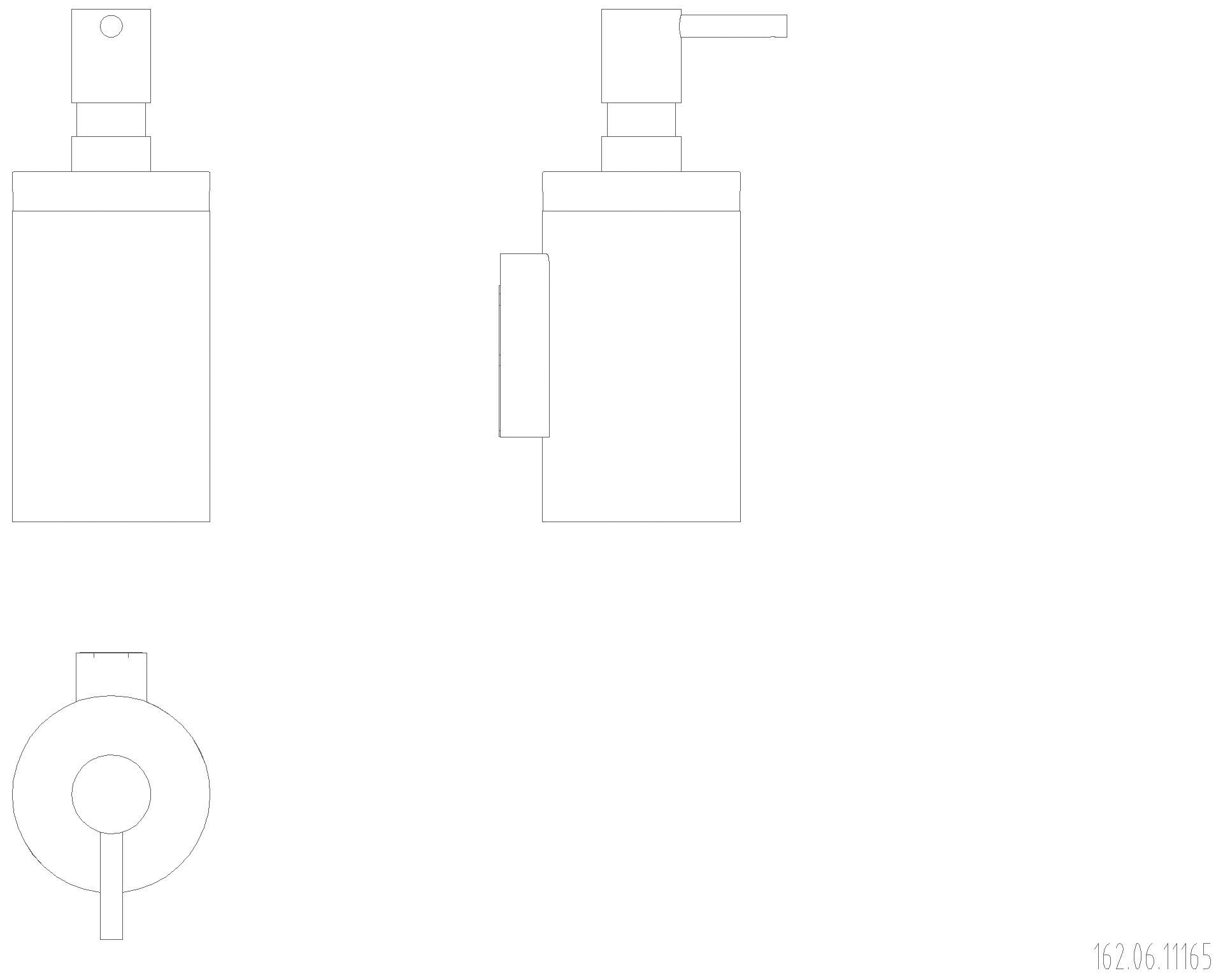 HEWI Seifenspender mit Halter, Glasinlay, plvb schw tma