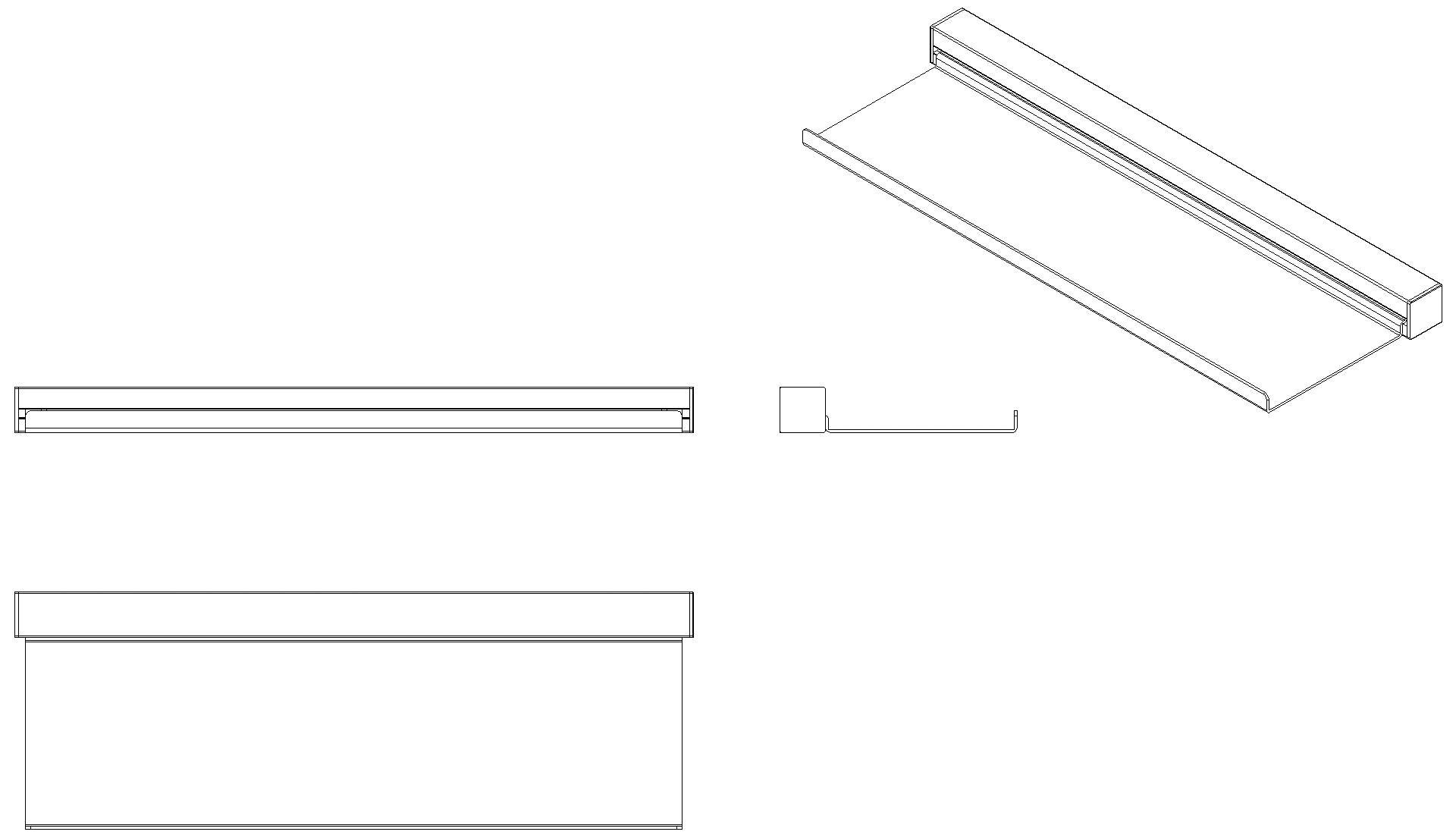 HEWI Wandprofil 372 mm mit Ablage pulverbeschichtet schw tma