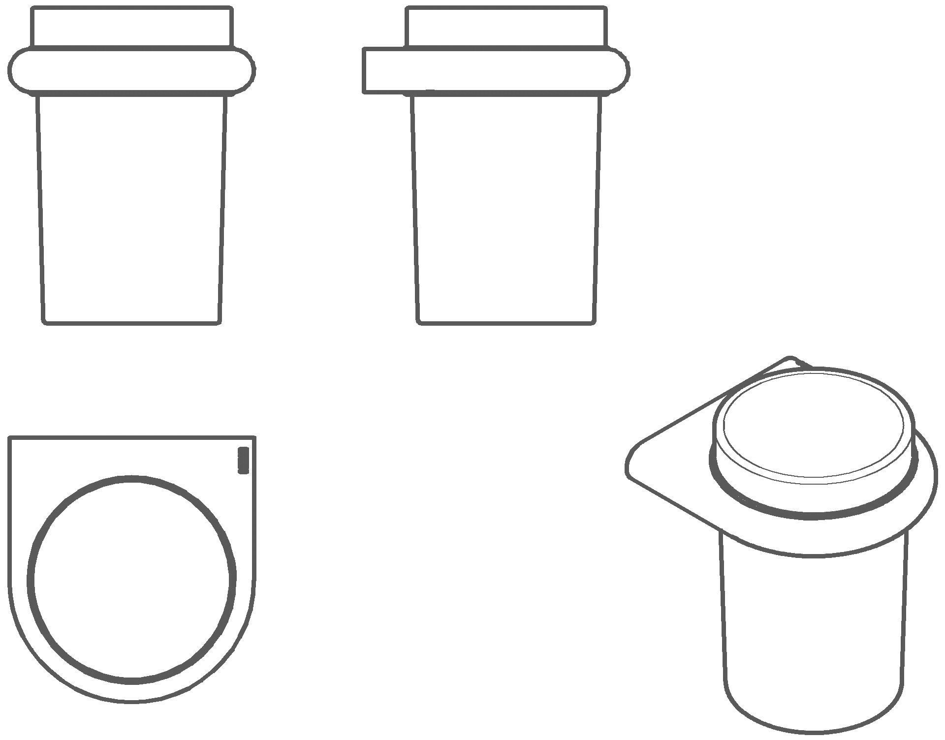 HEWI Becher Gl. m. Halter Ser 480, Halter chrom