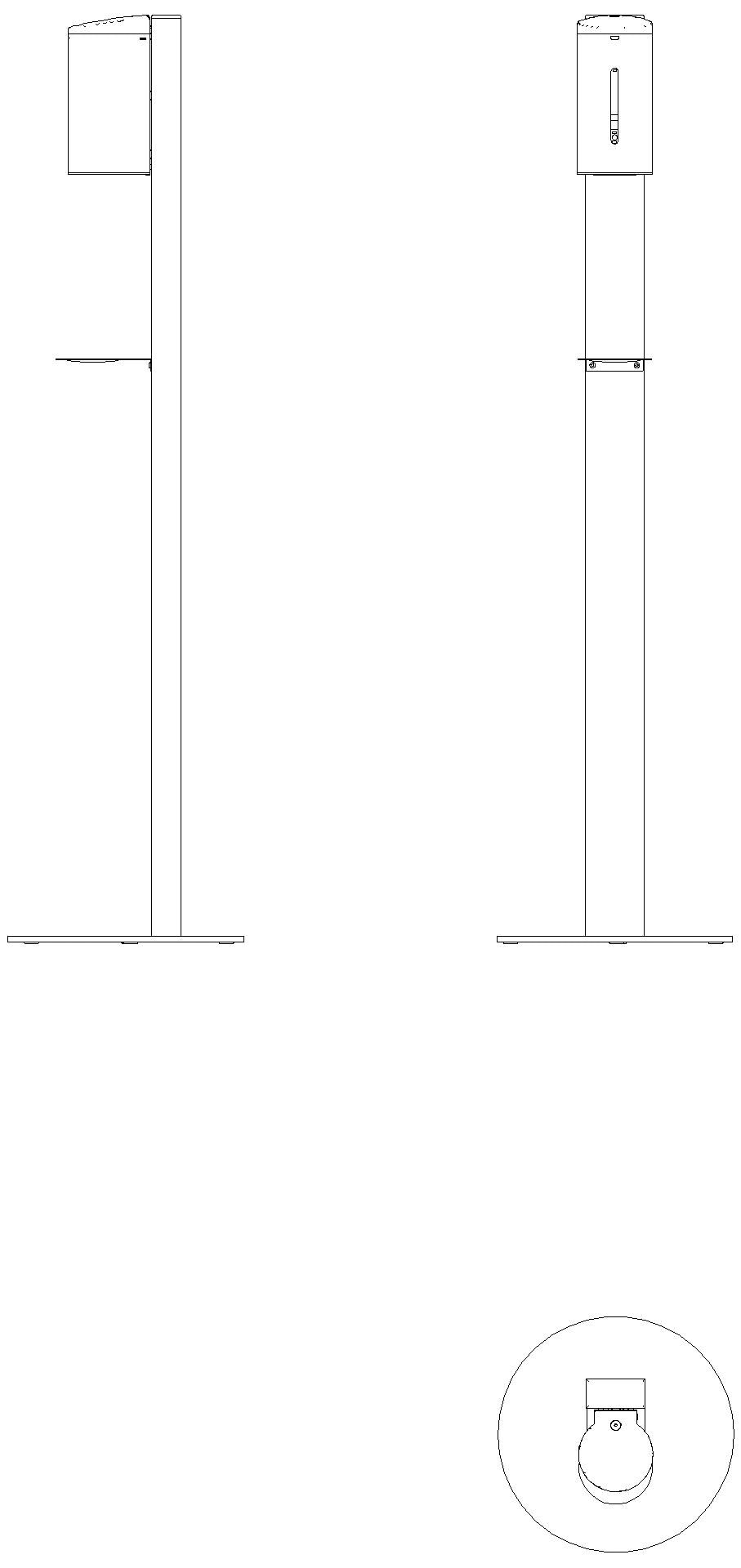 HEWI Desinfektionsspender Säule basic elektr. Spender Edst. matt