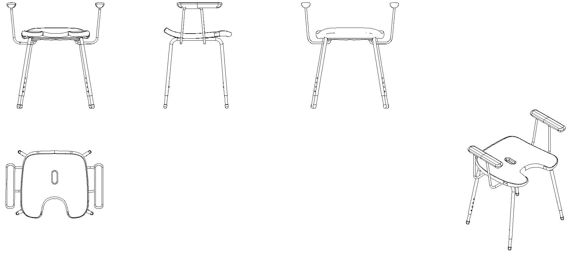 HEWI Duschhocker Komfort Beine verchromt signalweiß