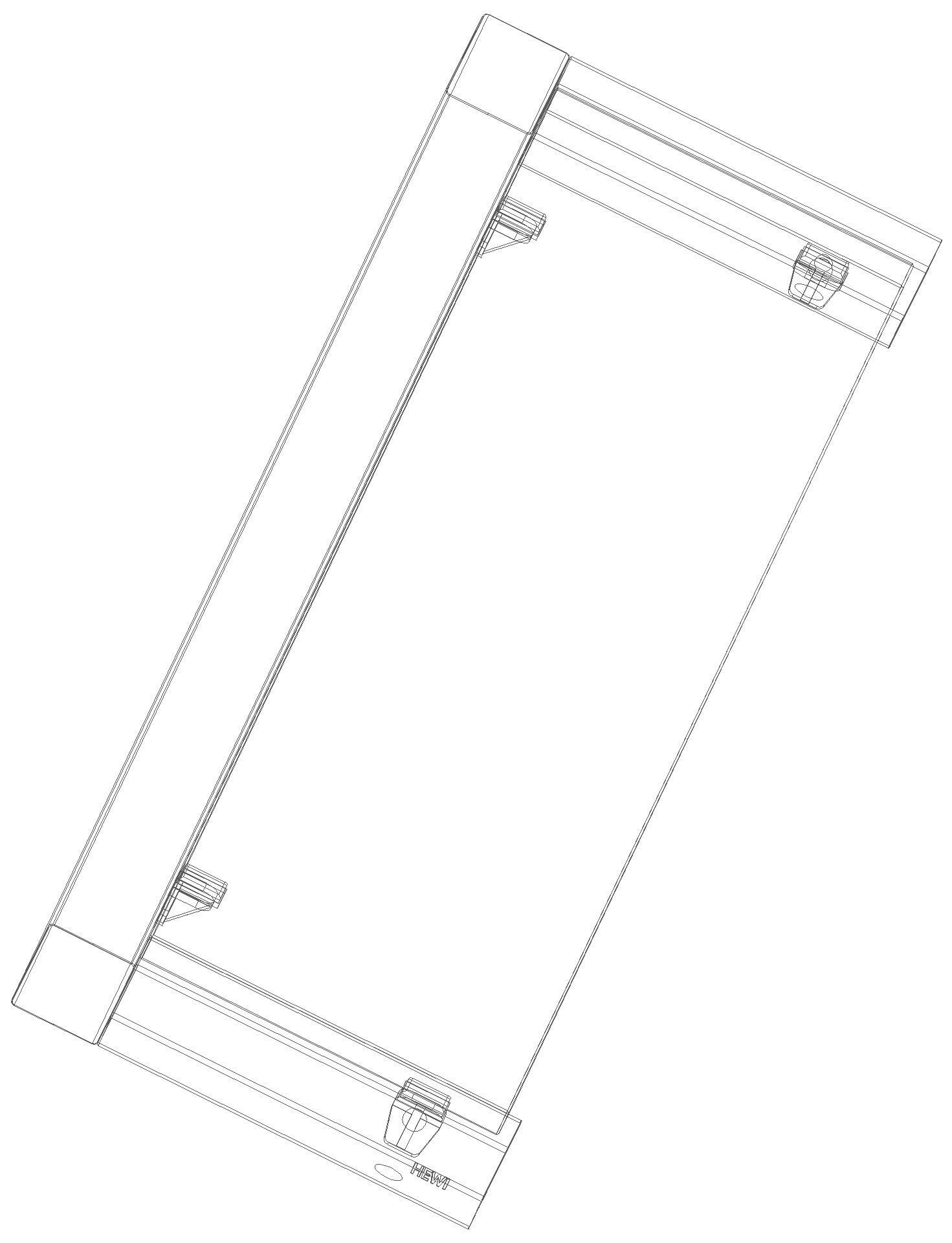HEWI Ablage Sys 100, chrom, B:600mm, Platte Glas satiniert