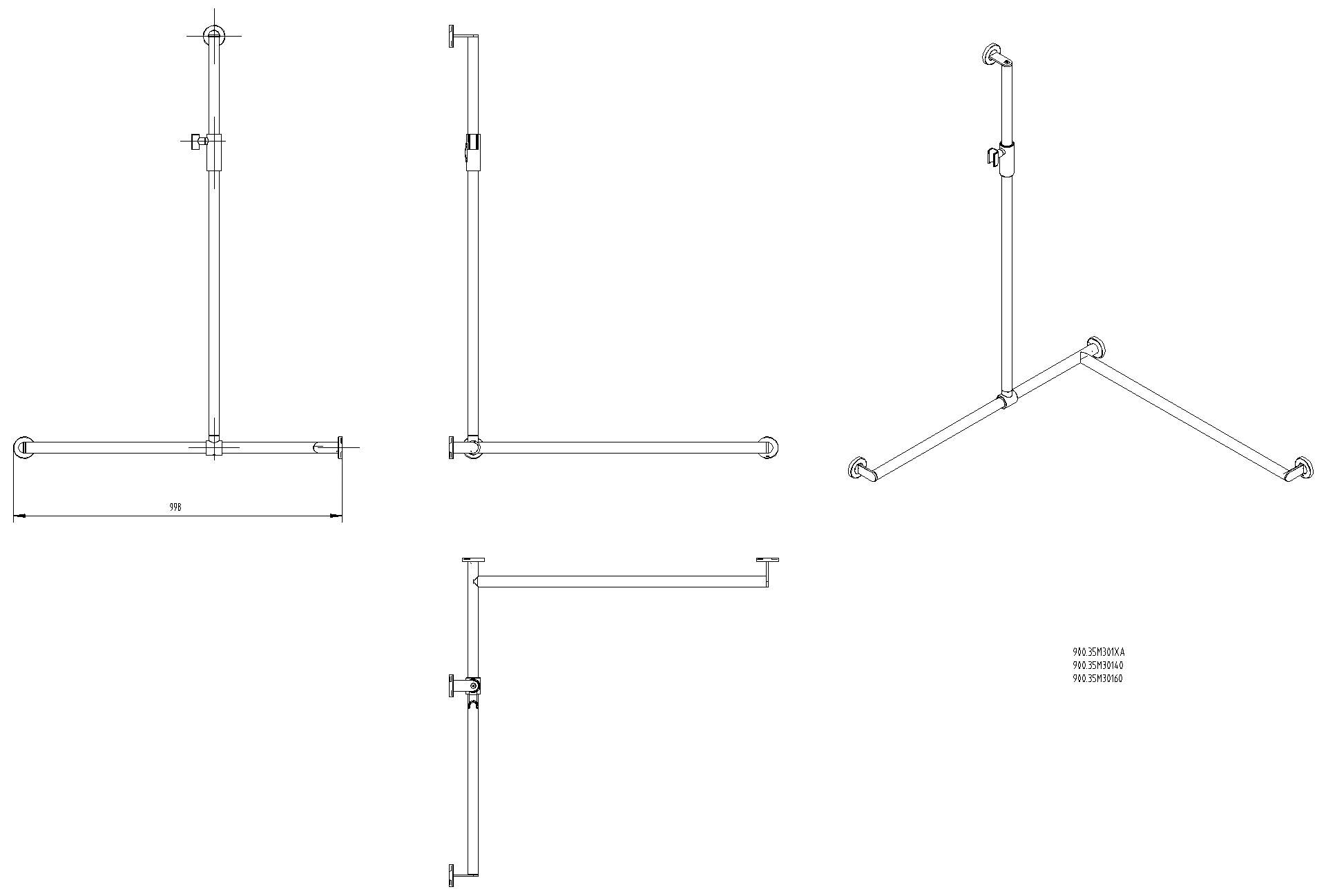 HEWI DUHA, d:32,re, A1:1250, W1/W2:965, plvb, Br.H.mag. weiß tiefmatt