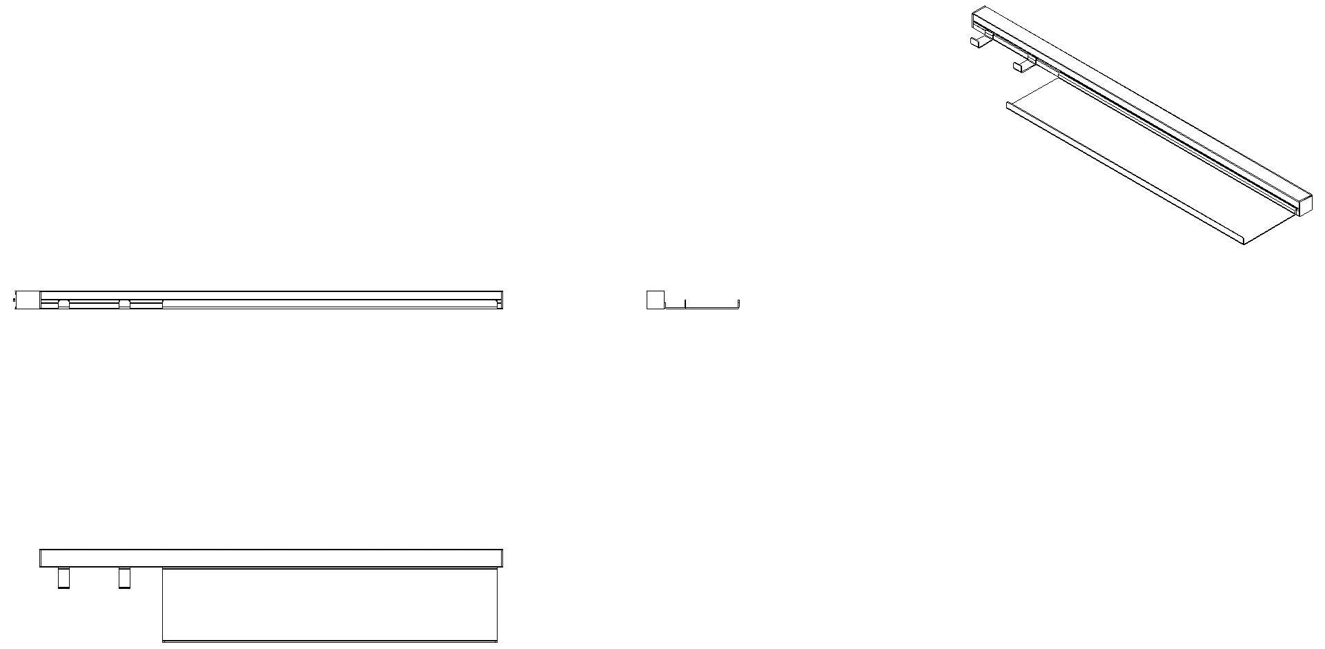 HEWI Wandprofil 650 mm, m. Ablage u. 2HK pulverbeschichtet dgrau tma