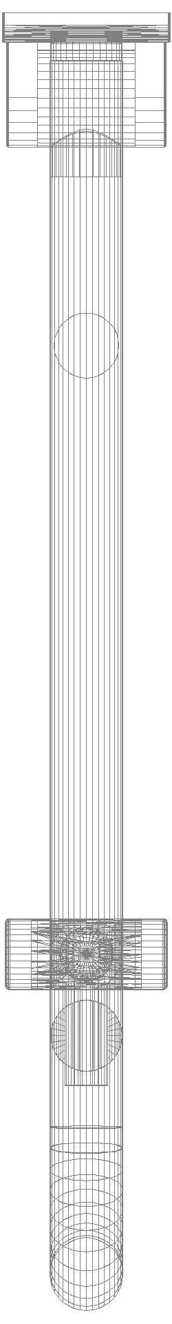 HEWI Stützklappgriff drehb. Ser 801, L:600mm, mit Bodenstütze aquablau